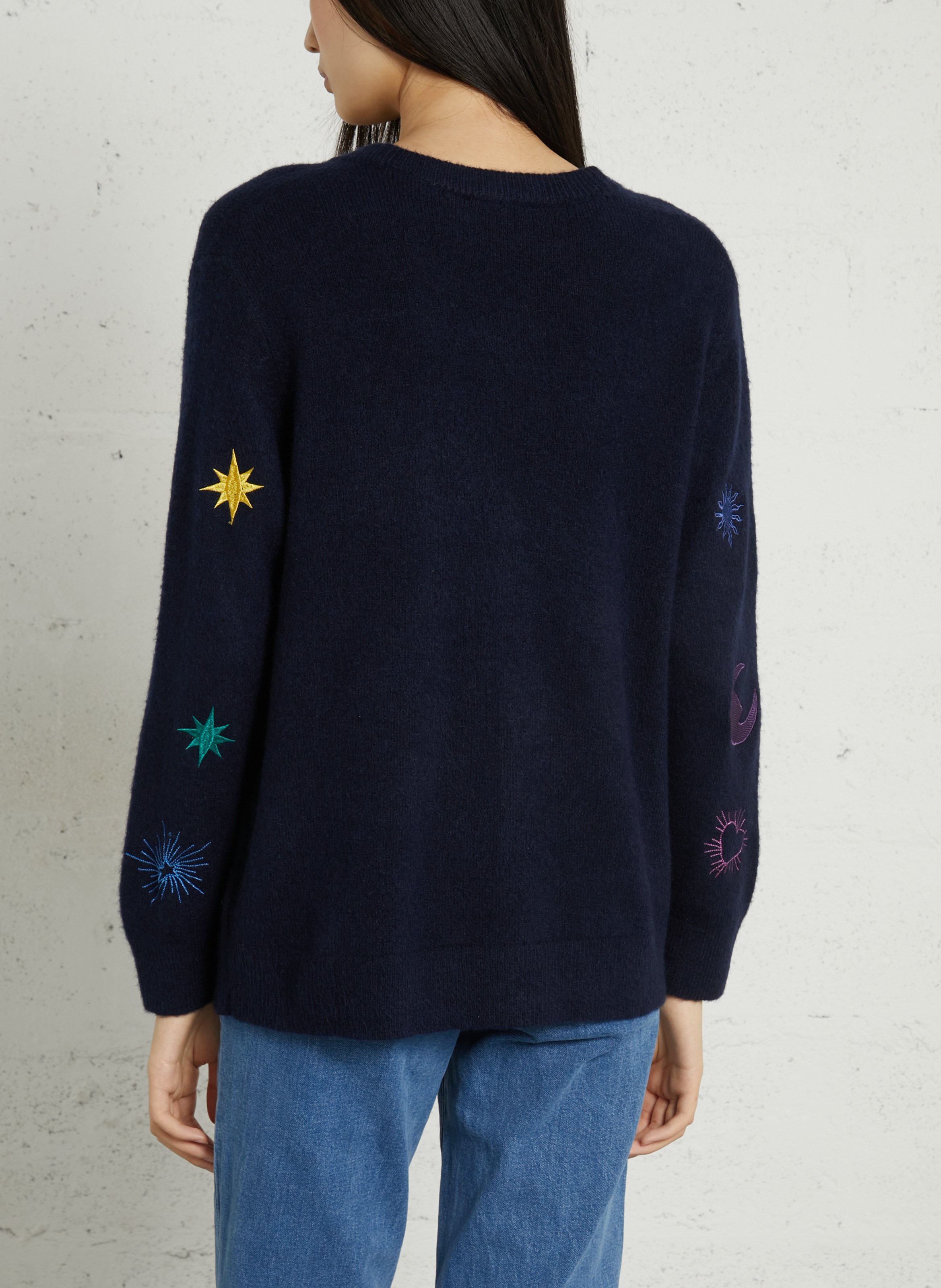 Gilet long oversize col V LA PETITE ETOILE Bleu