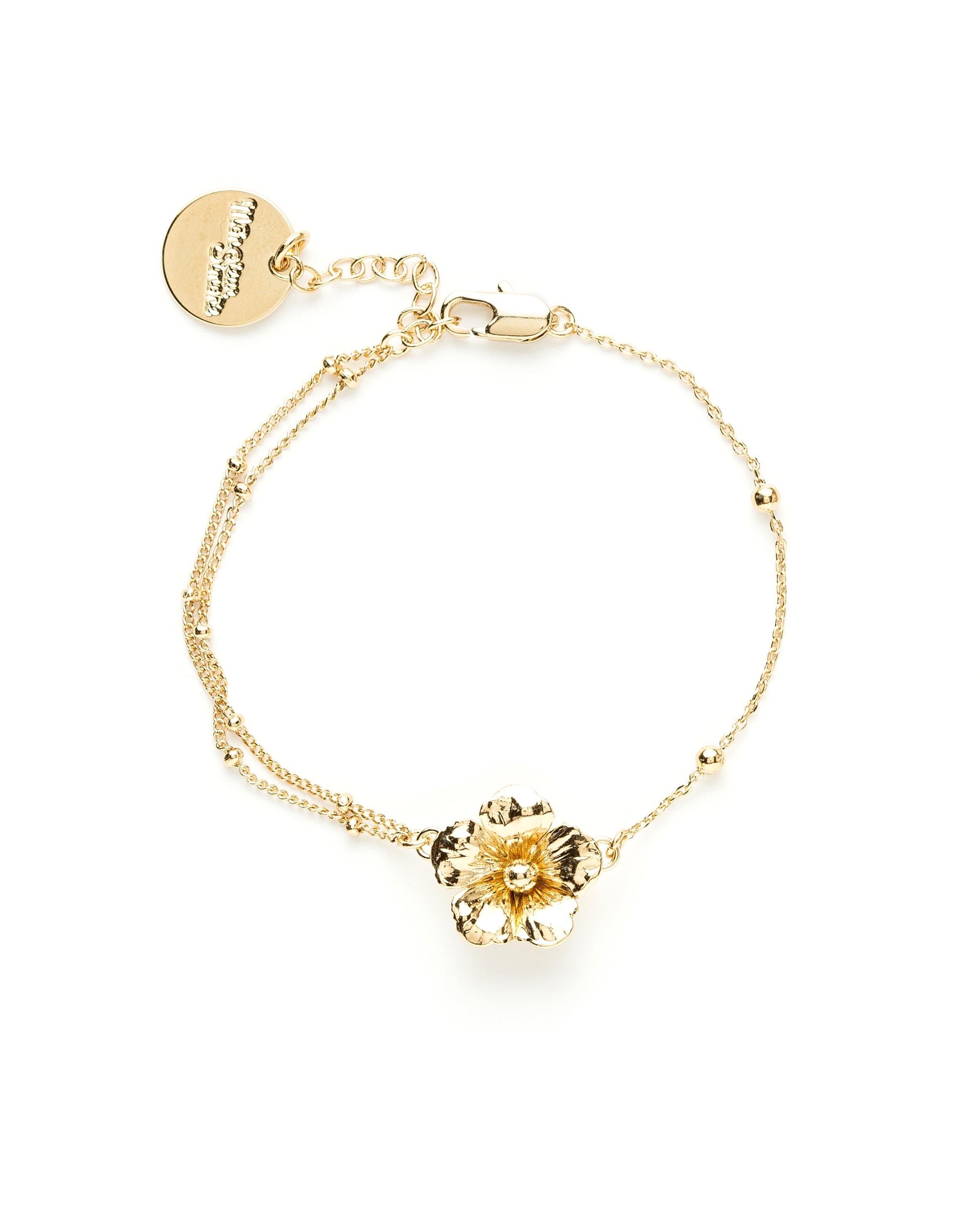 Silver plated flower bracelet GoldenMONSIEUR SIMONE