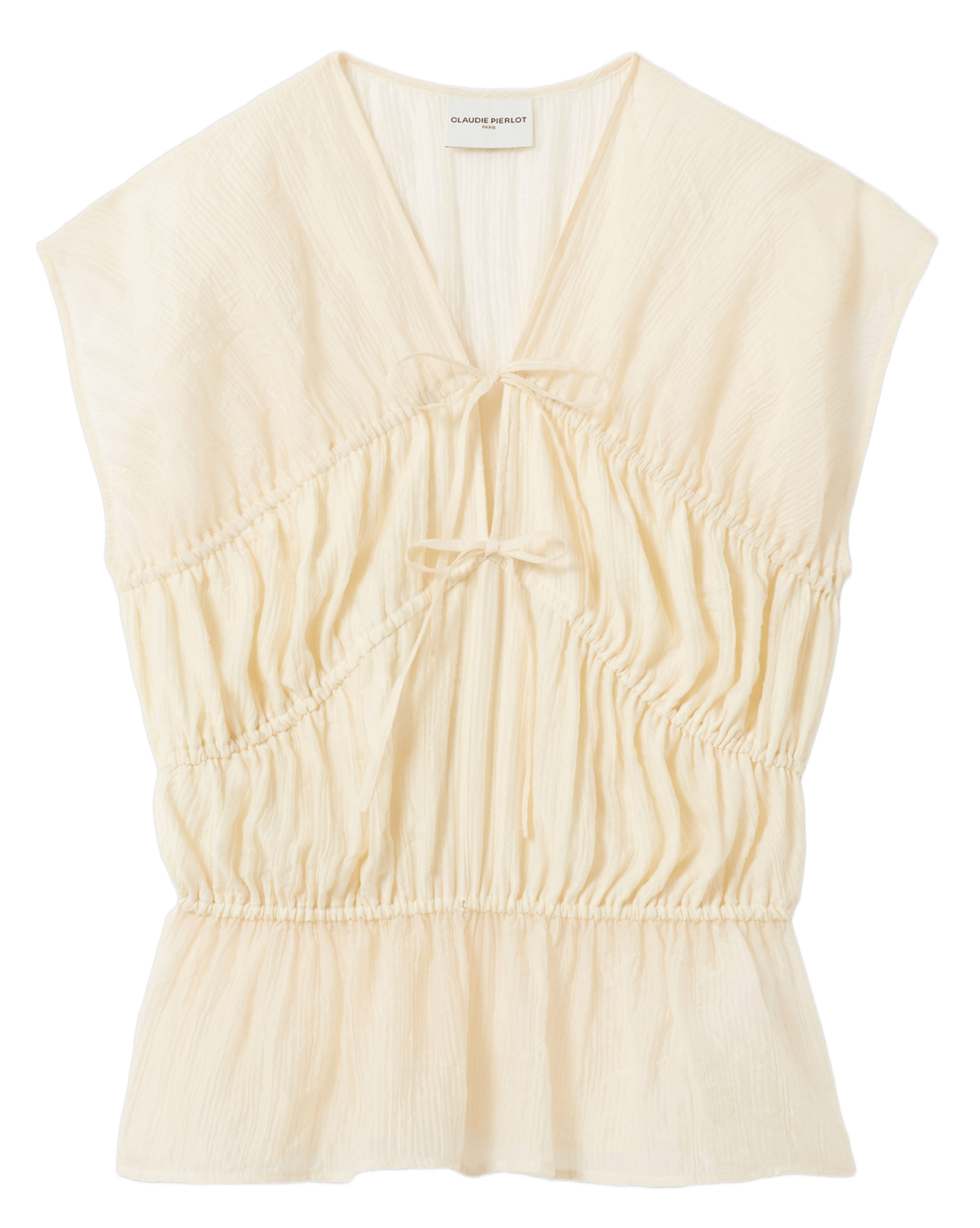 Mouwloze top met plooitjes CLAUDIE PIERLOT Wit