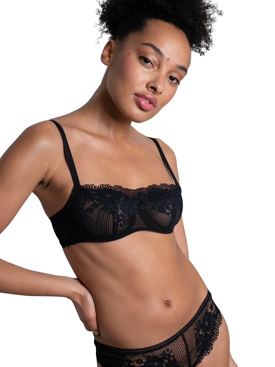 Soutien-gorge bandeau avec armatures Noir