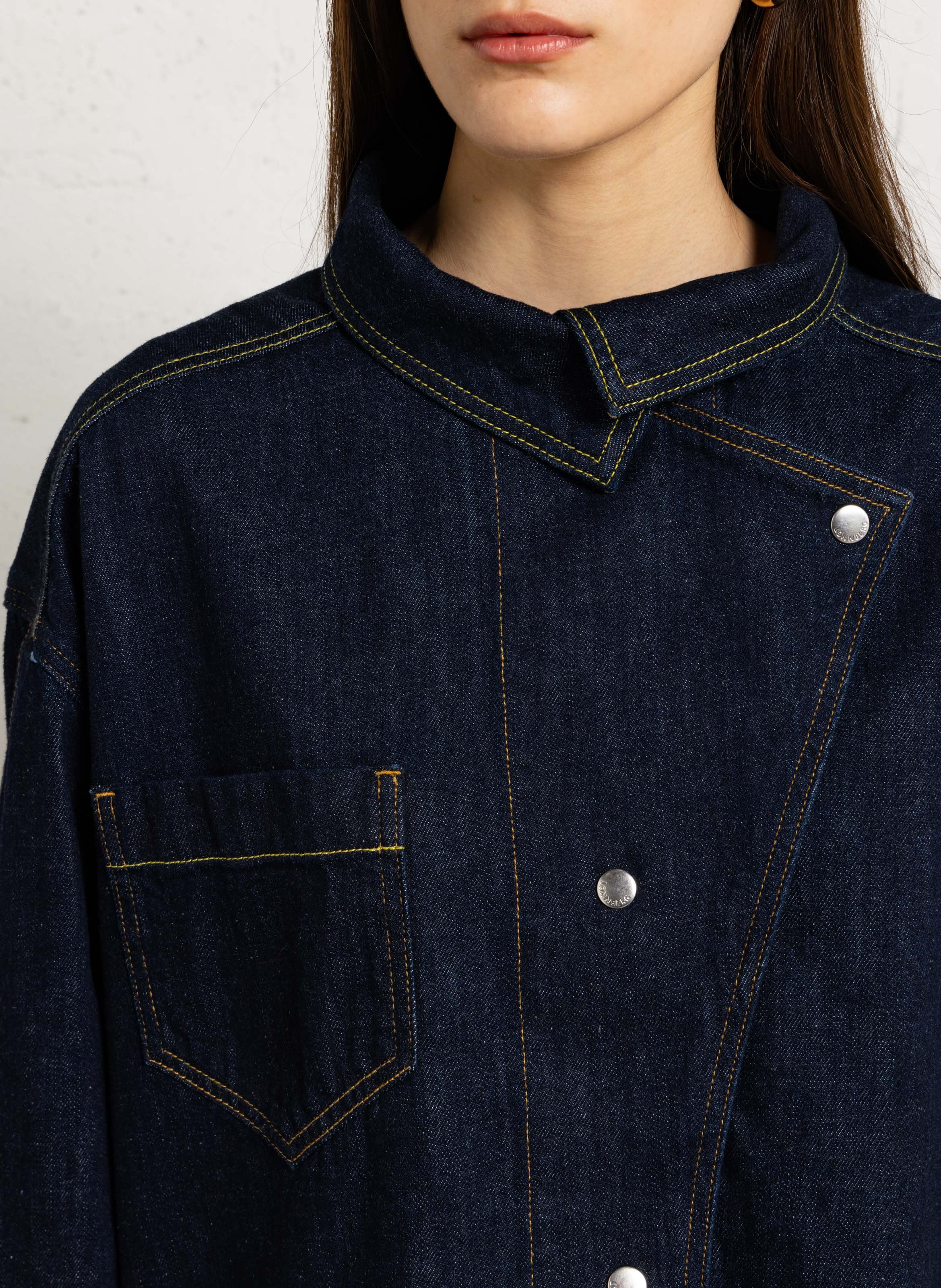 Veste en jean oversize en coton MARGAUX LONNBERG Bleu