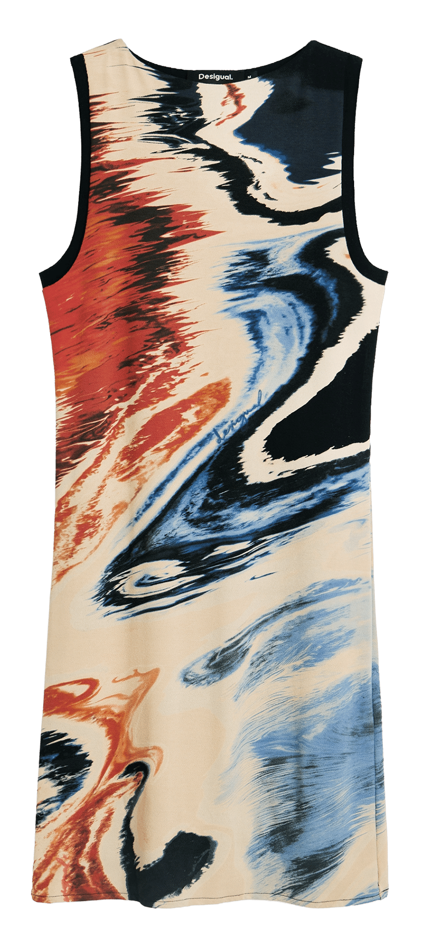 Halflange jurk met ronde hals en print DESIGUAL Veelkleurig