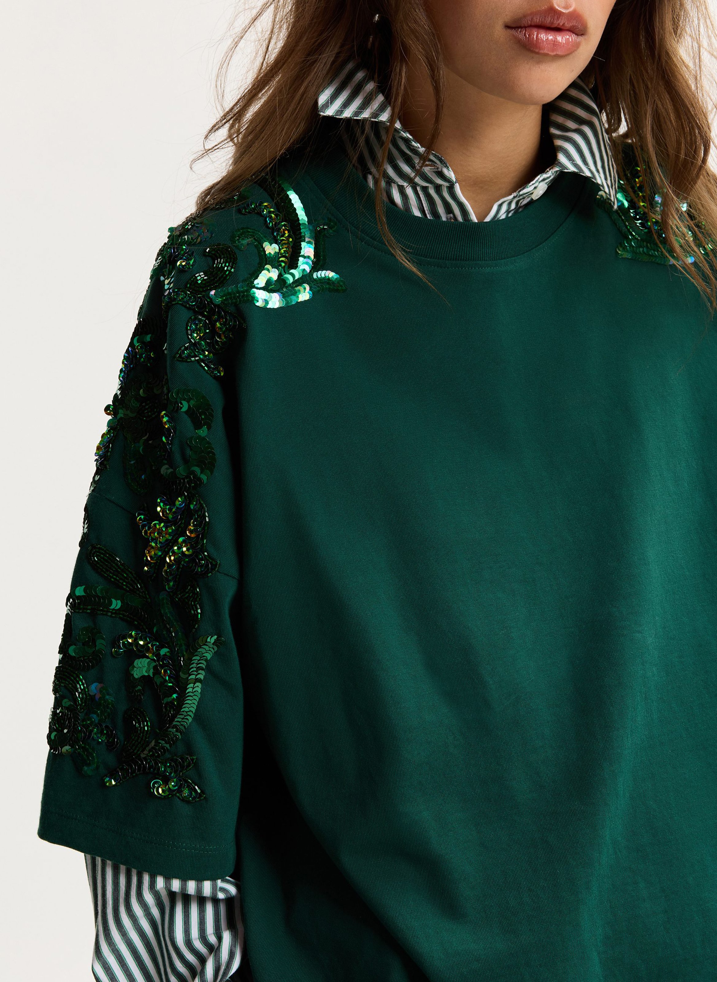 Oversize-T-Shirt mit Rundhalsausschnitt ESSENTIEL ANTWERP Grun