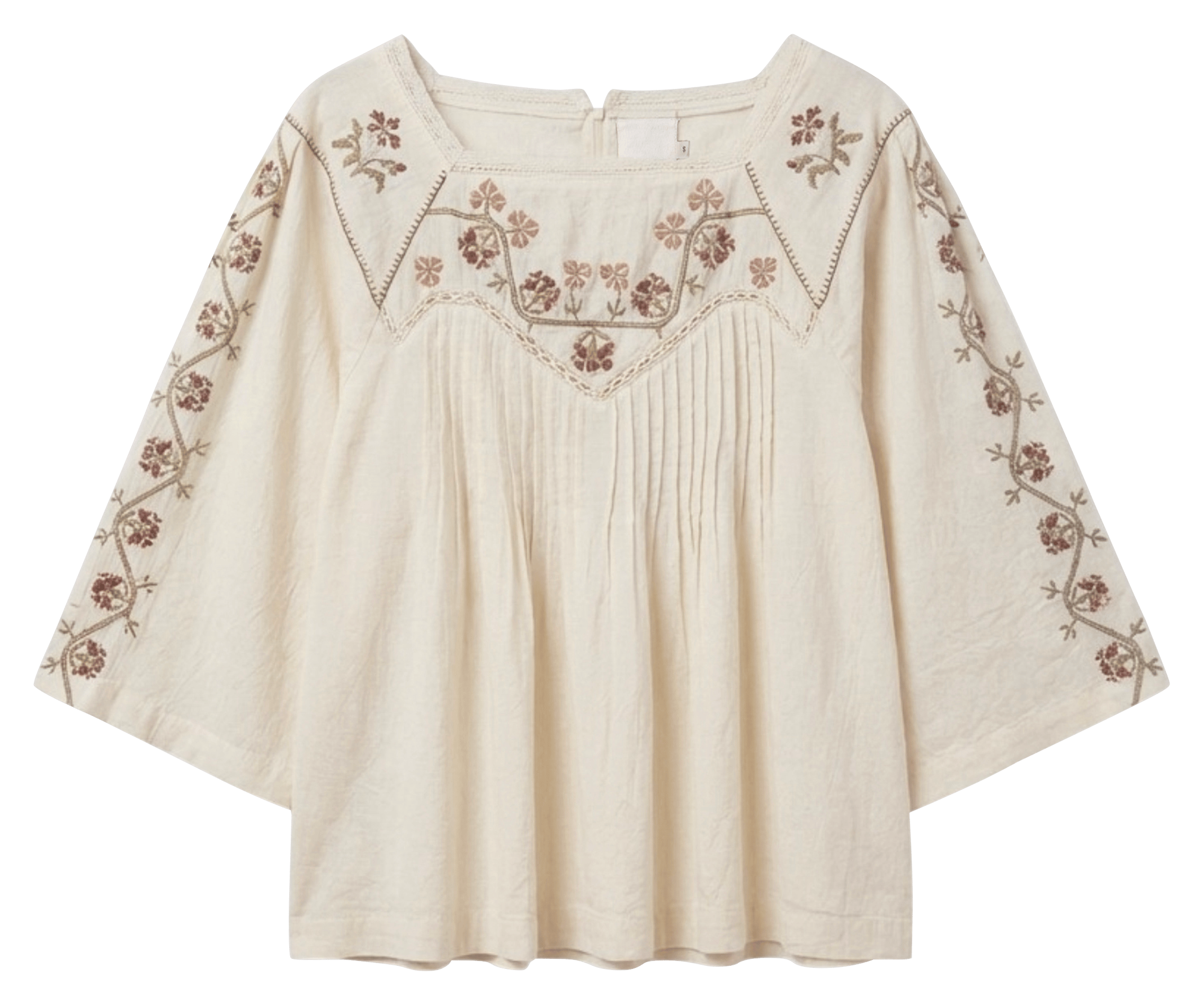 Blouse col rond en coton bio | Beige INDI & COLD Femme