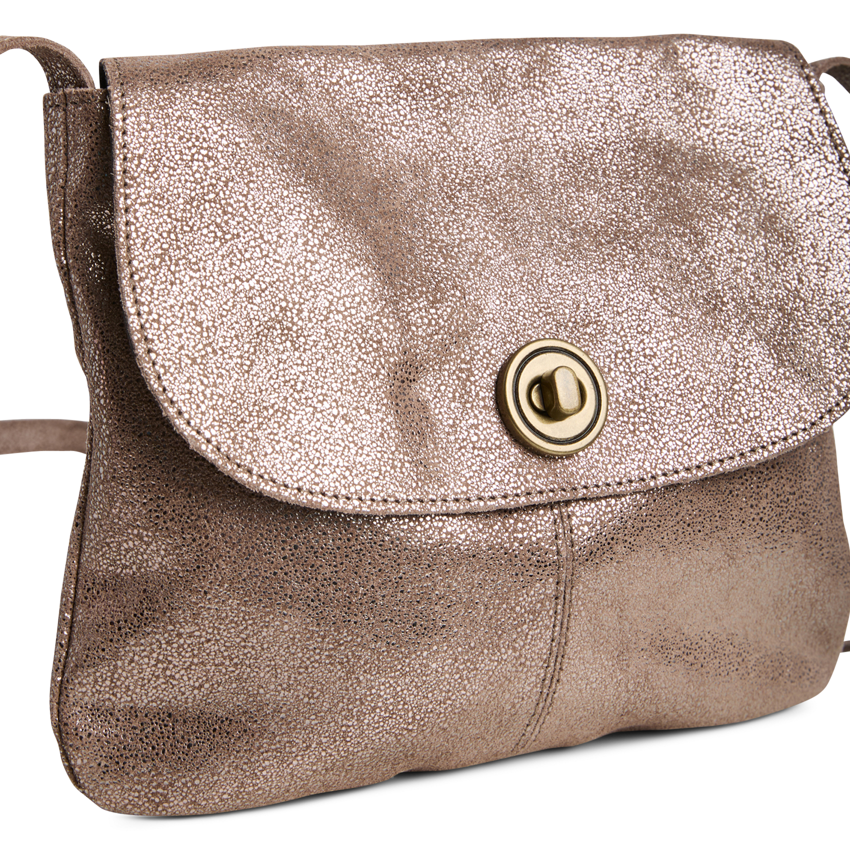 Schoudertas in glanzend leer PIECES Beige
