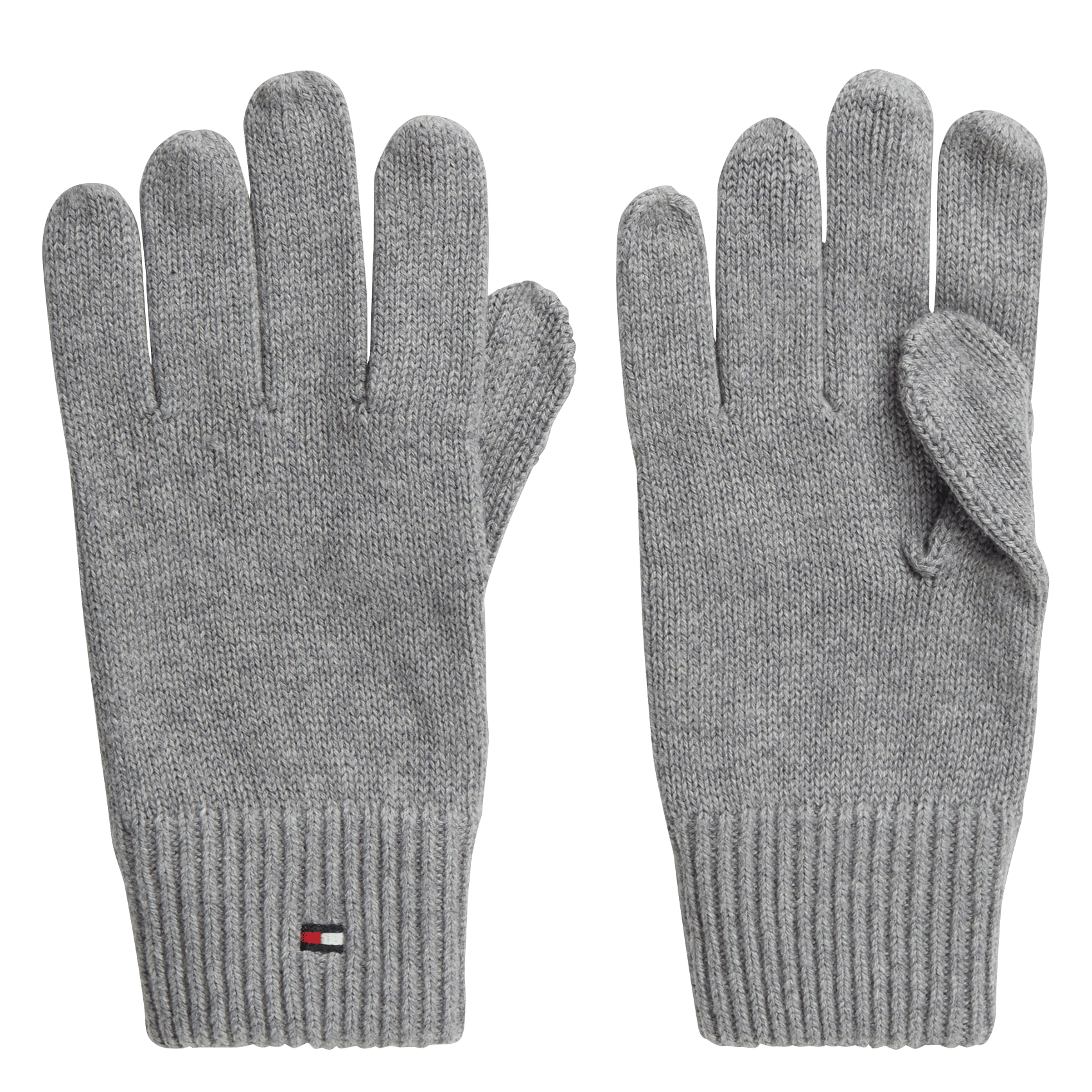 Einfarbige Handschuhe aus Bio-Baumwollmischung TOMMY HILFIGER Grau