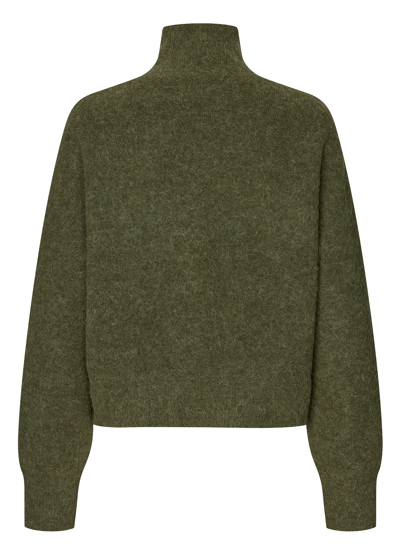 High-neck alpaca- and merino wool-blend sweater SAMSOE SAMSOE Khaki