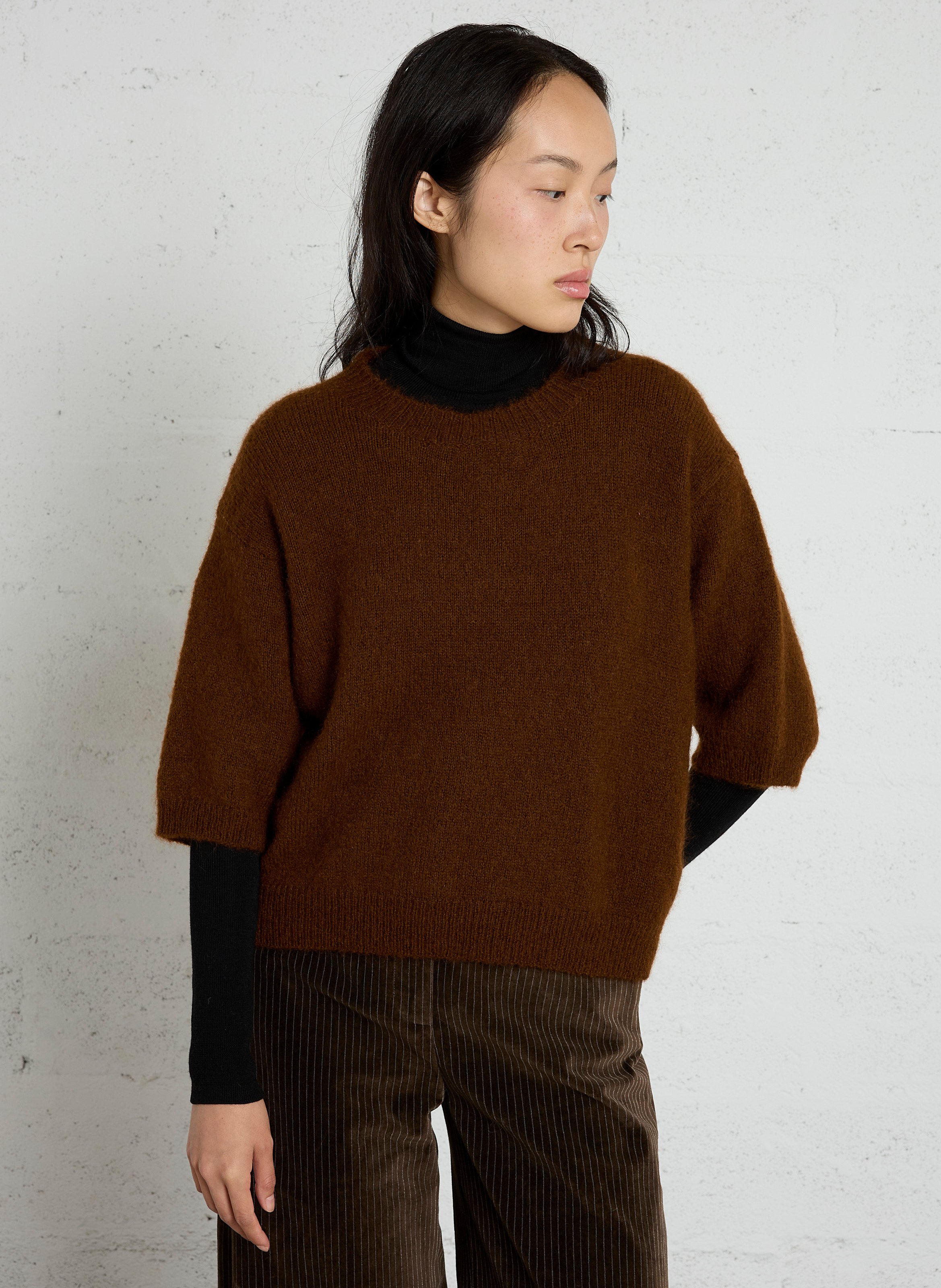 Oversized wool-blend sweater POMANDERE Brown