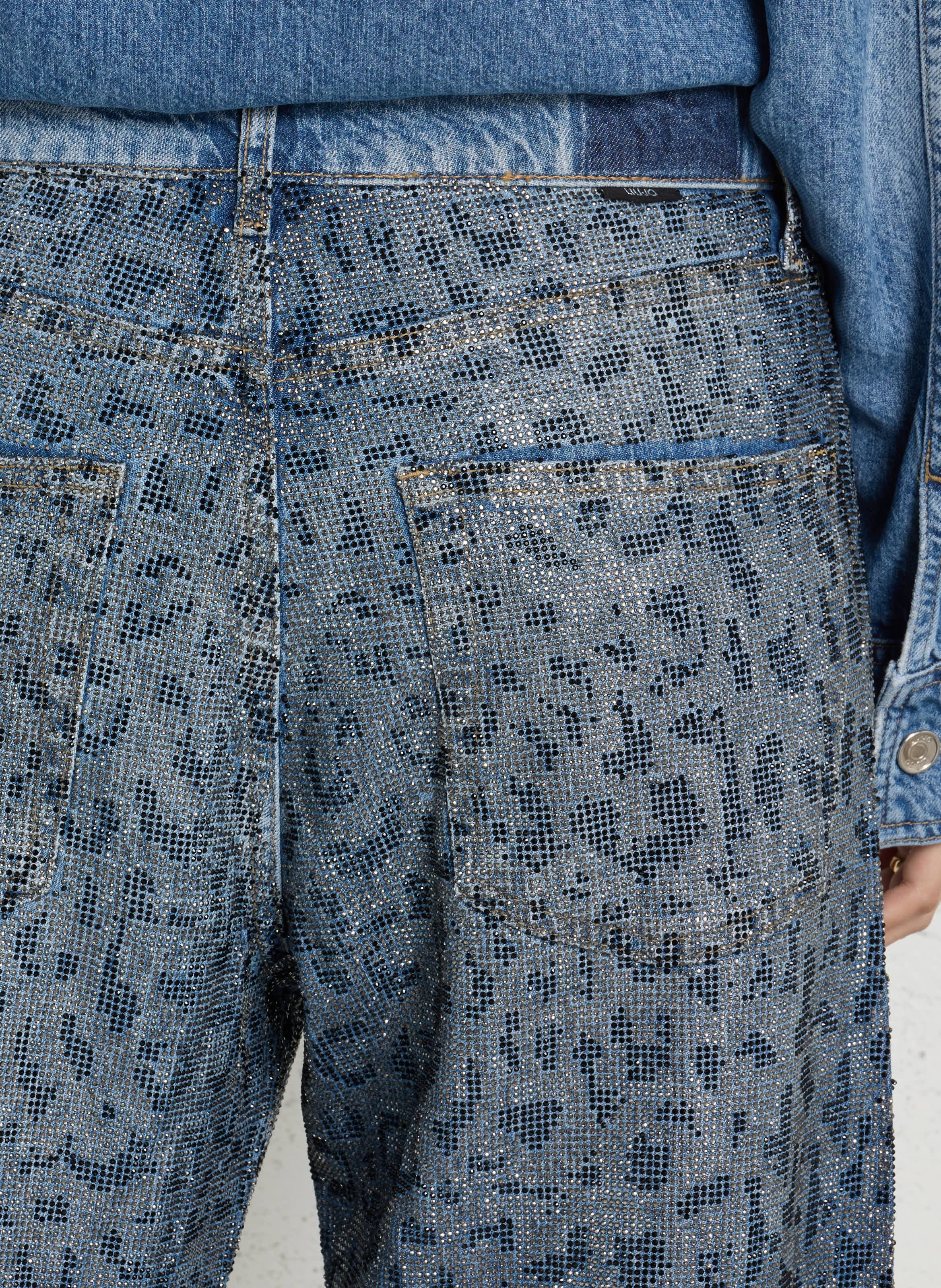 Weite Jeans mit Strassverzierung LIU JO Blau