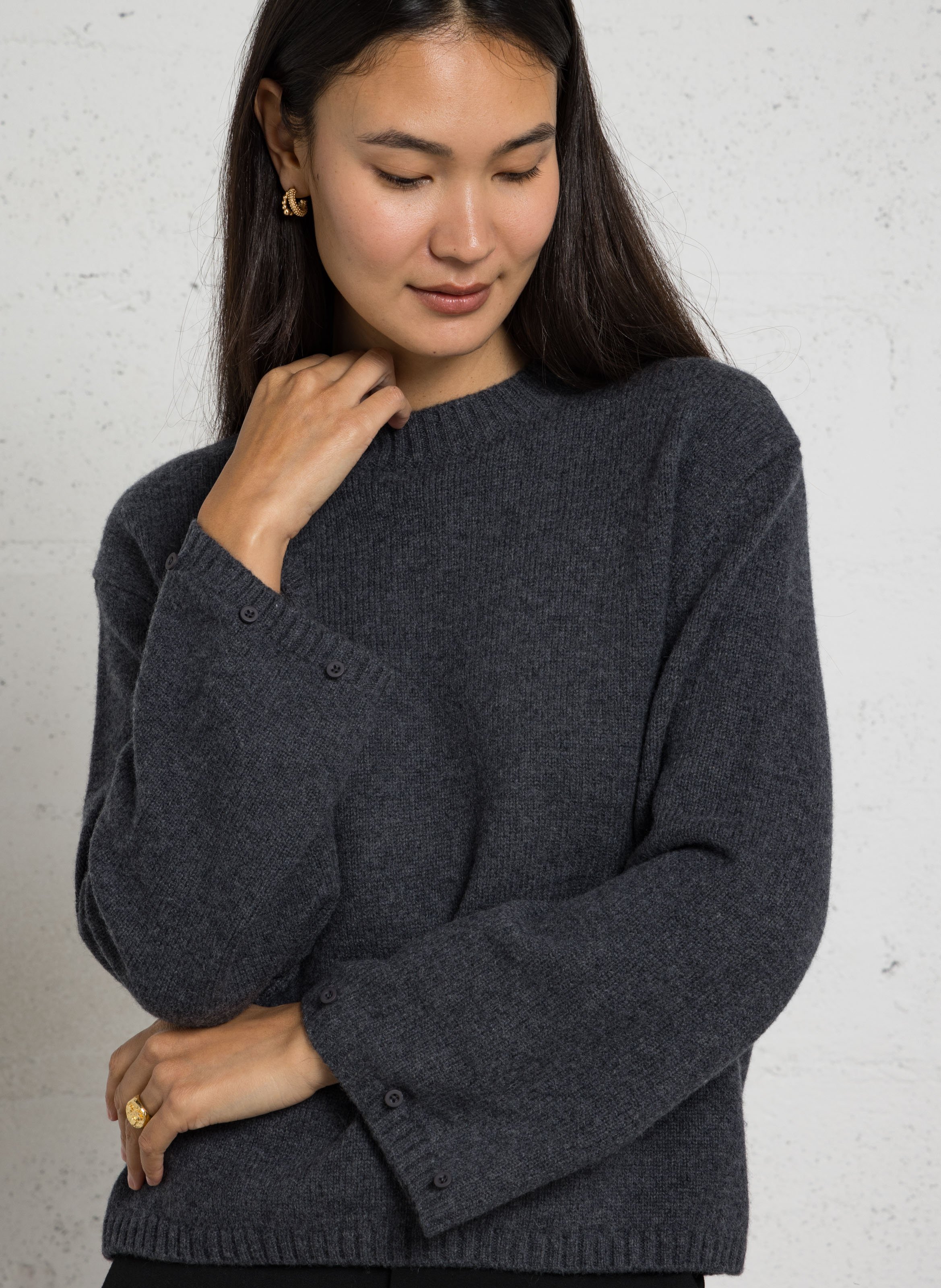 Oversized, wollen trui BERENICE Grijs