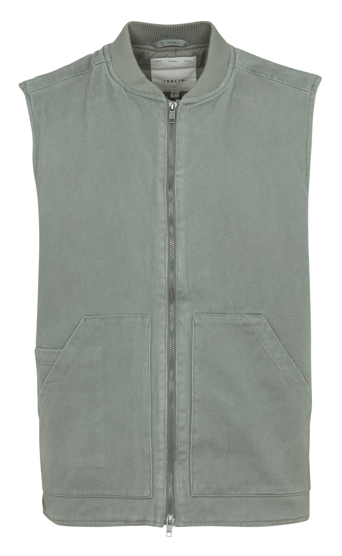 Sleeveless straight cotton jacket SOLID