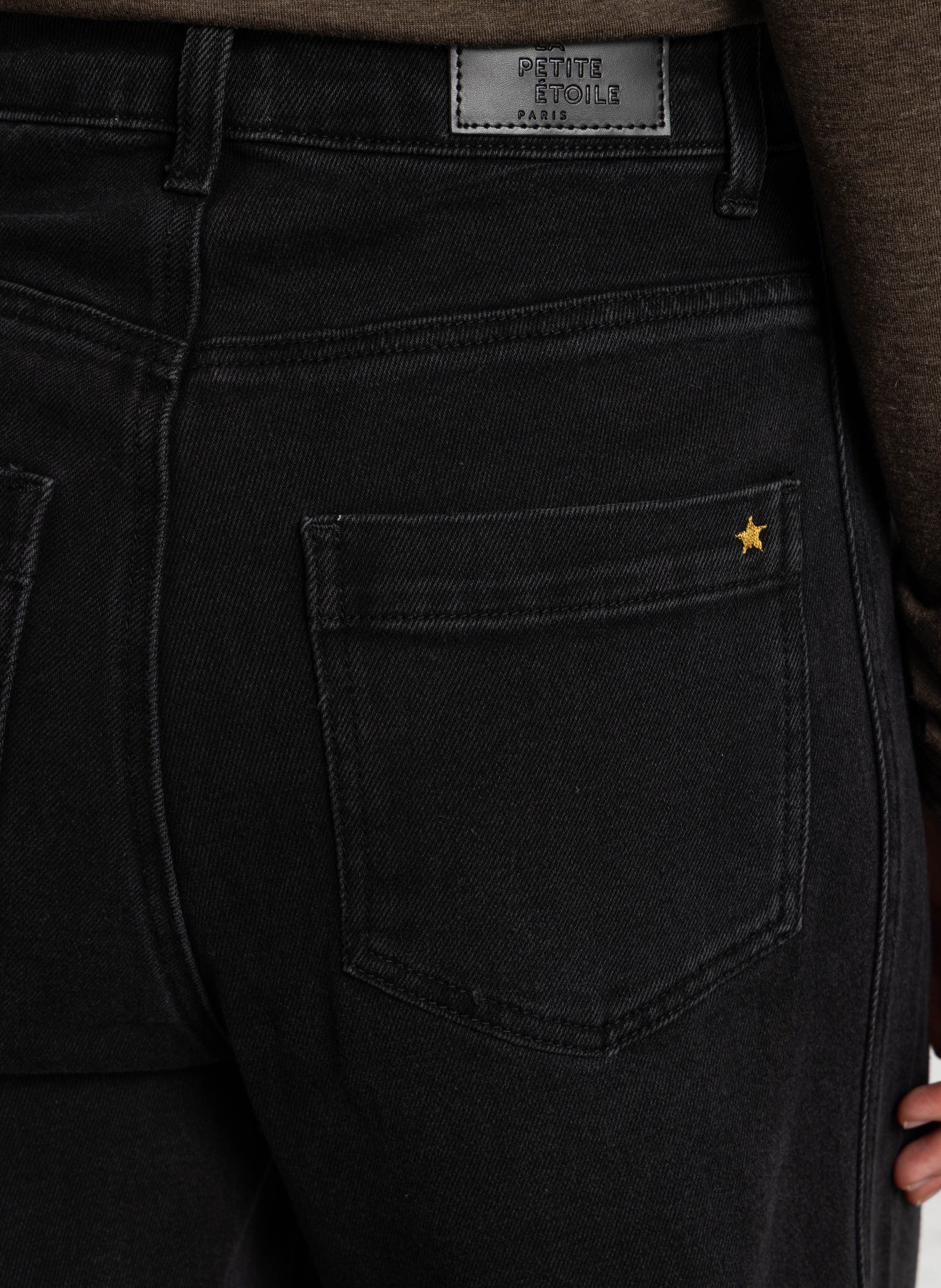 Mixed cotton barrel jeans LA PETITE ETOILE Black