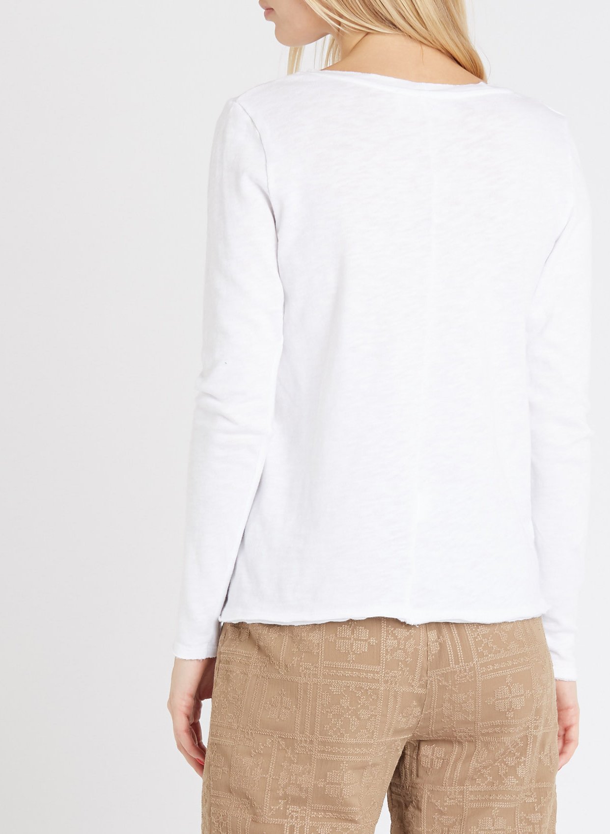 V-neck cotton T-shirt White