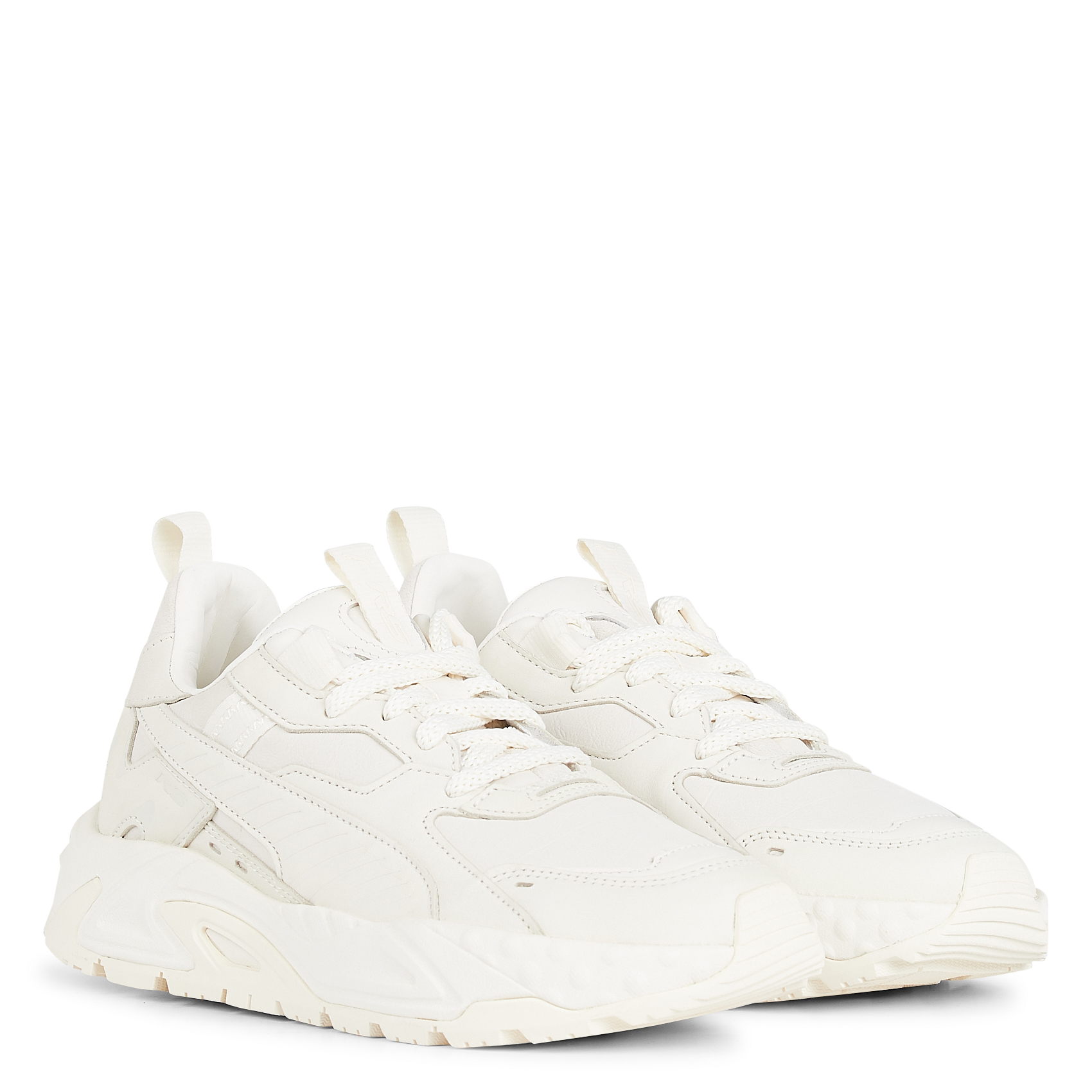 Baskets basses en cuir PUMA Blanc