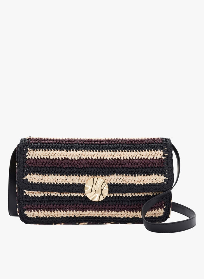 Raffia Shoulder Bag Noir Minelli Women Place des Tendances