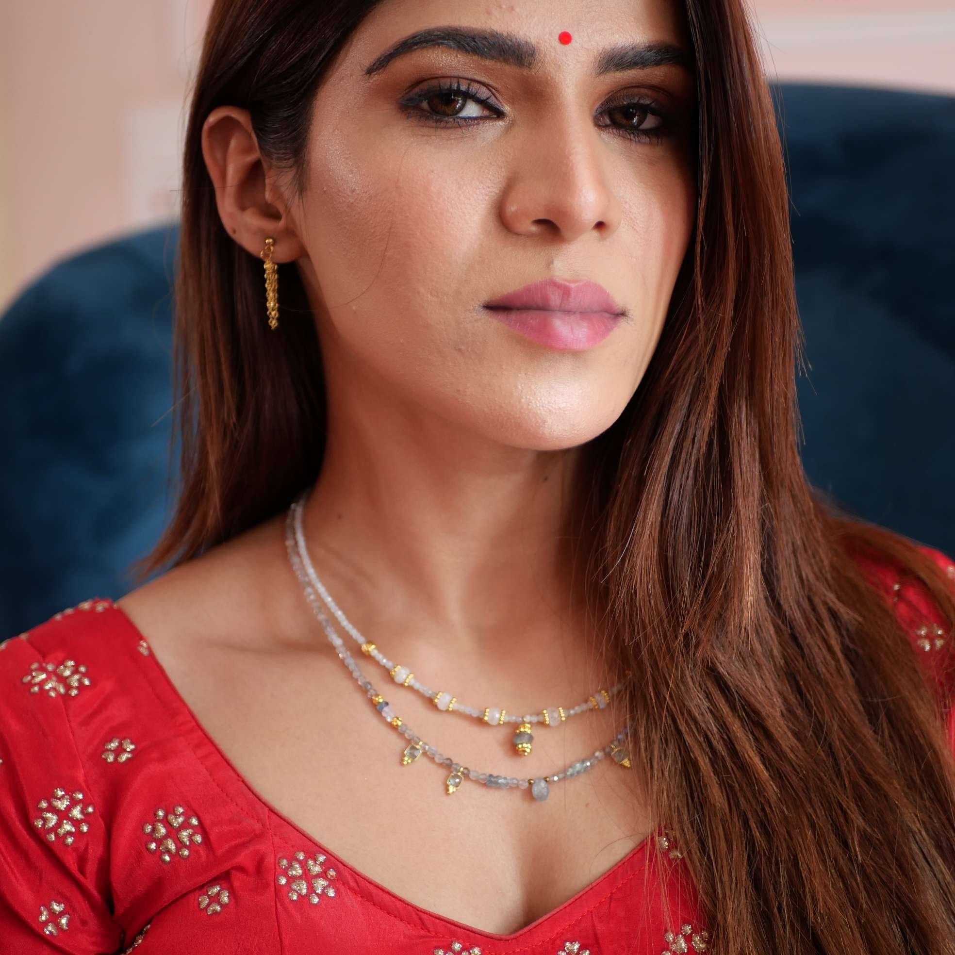 Aquamarine necklace GINANDGER Green