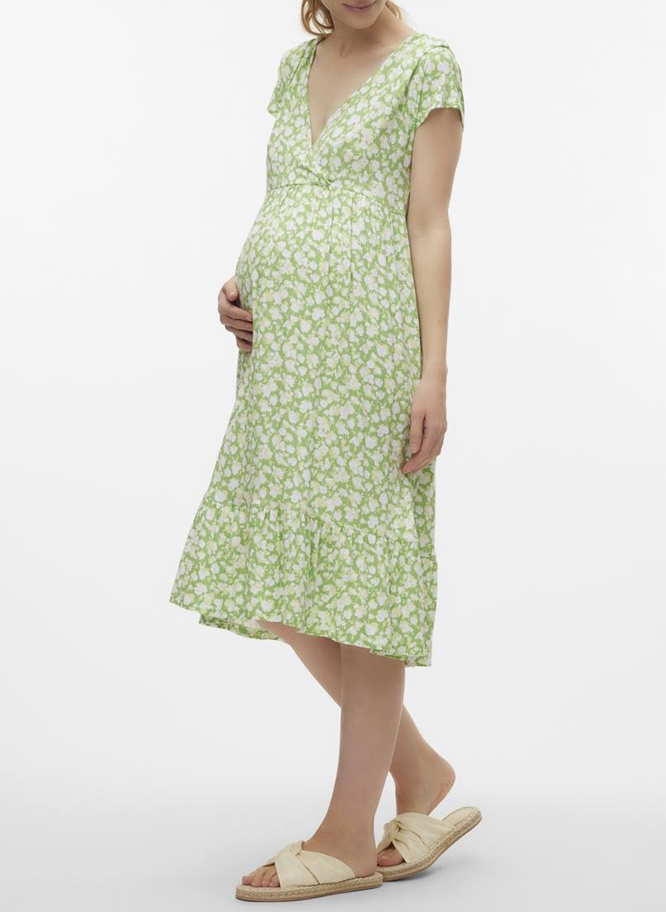 Straight V-neck midi dress MAMALICIOUS Multicolored