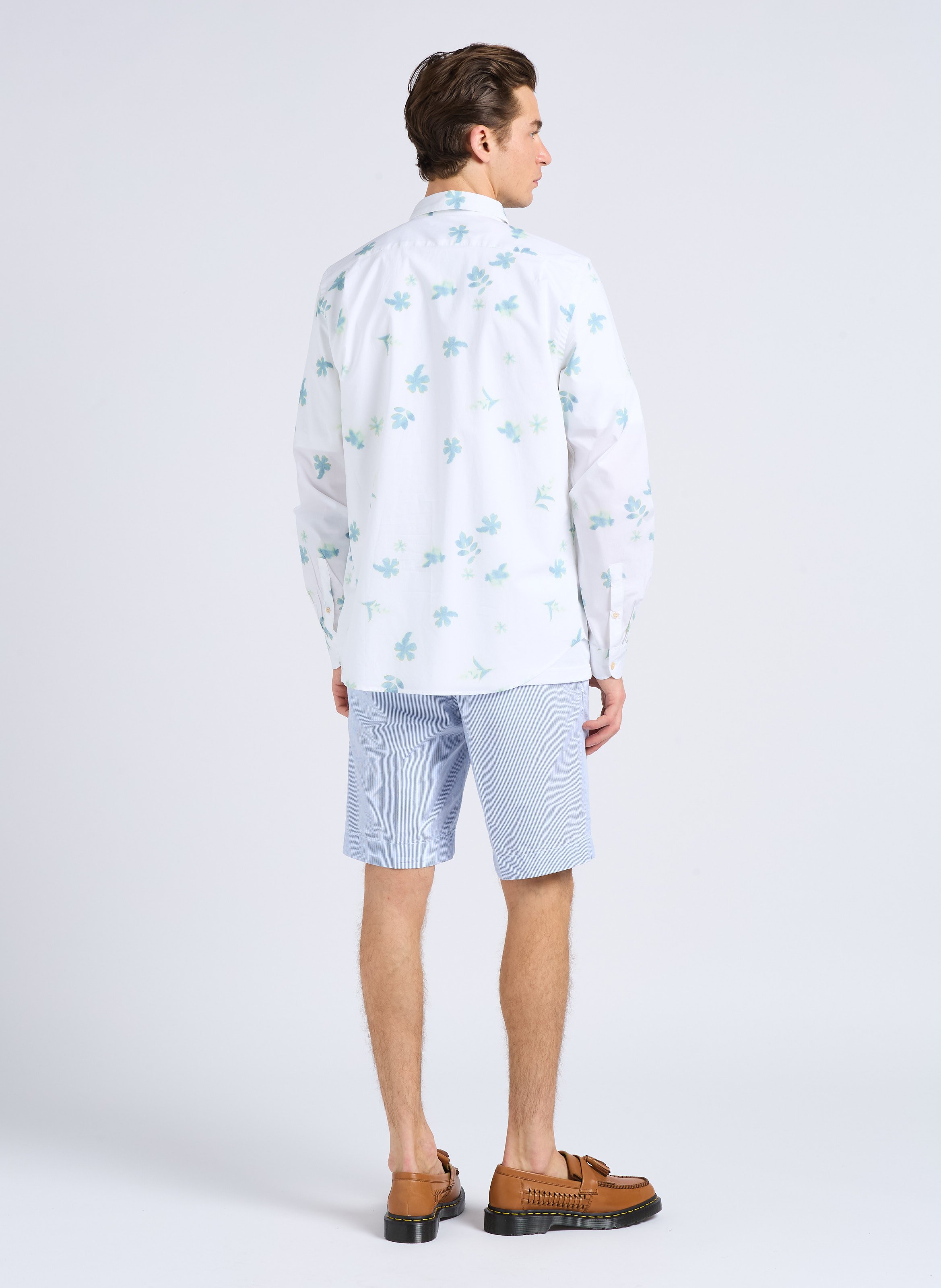 Printed organic cotton shirt with classic collar PAUL SMITH White