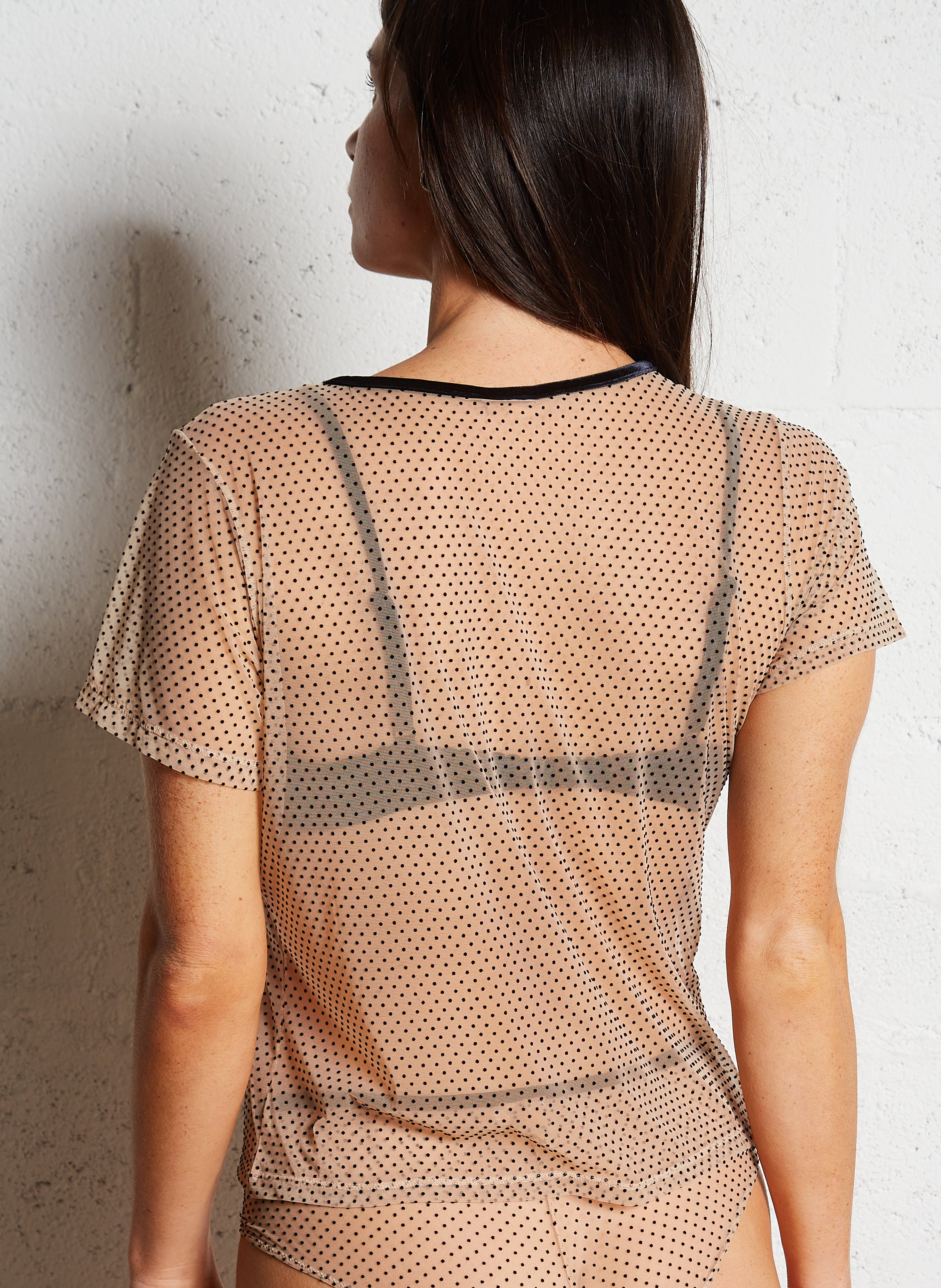 T-shirt van tule Veelkleurig