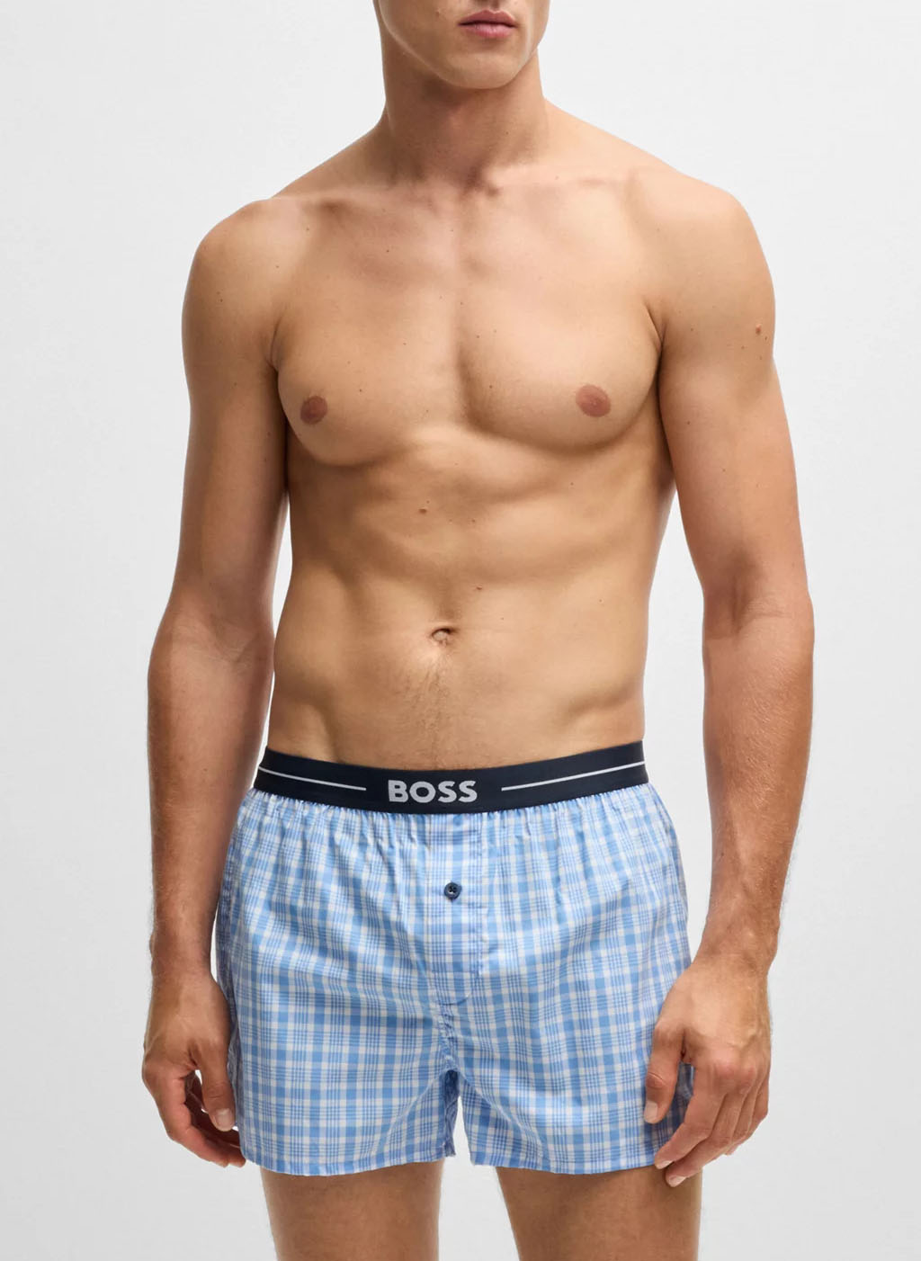Pack of two pairs of cotton boxer shorts BOSS Blue