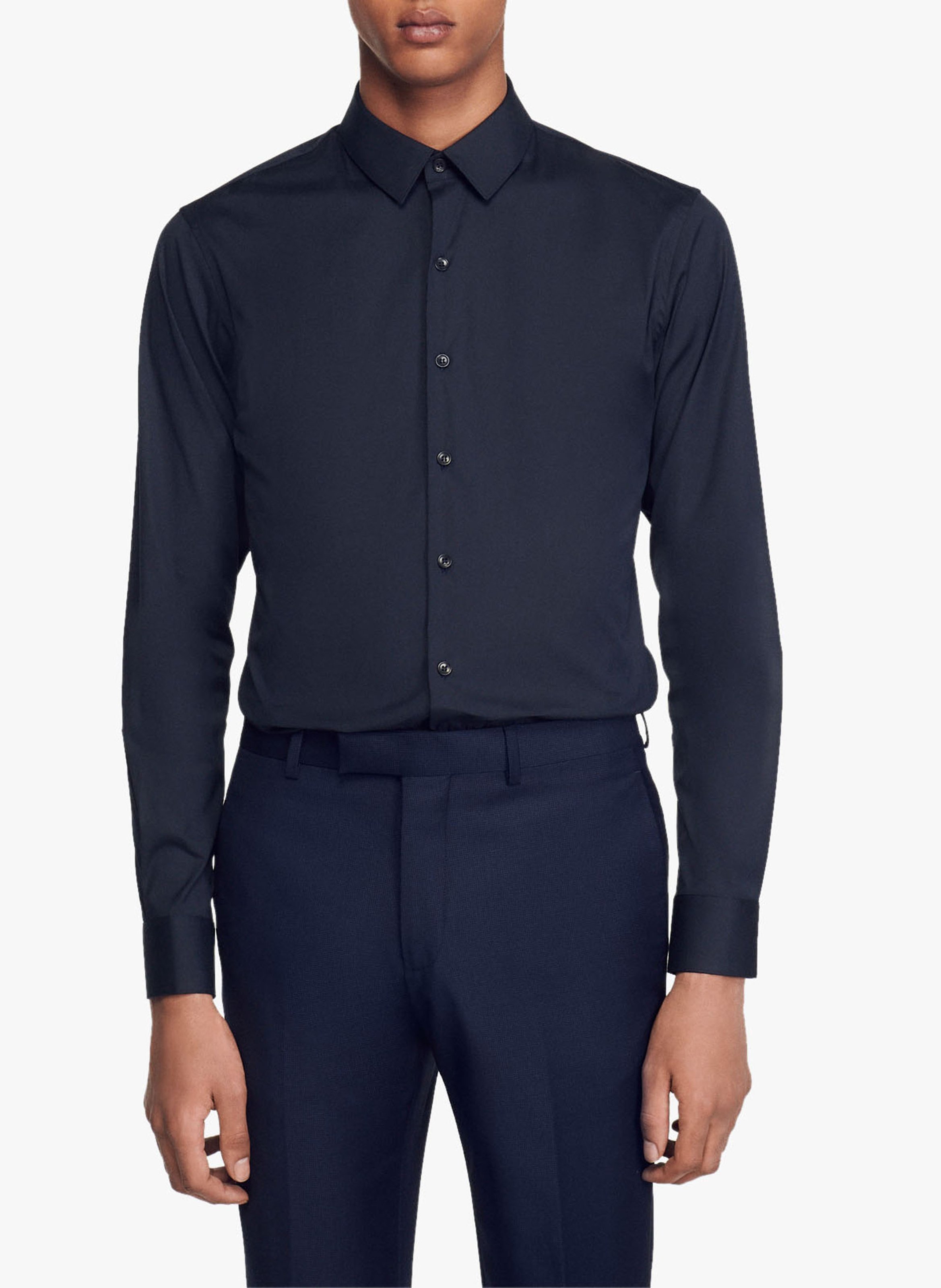 Chemise slim-fit en coton stretch SANDRO