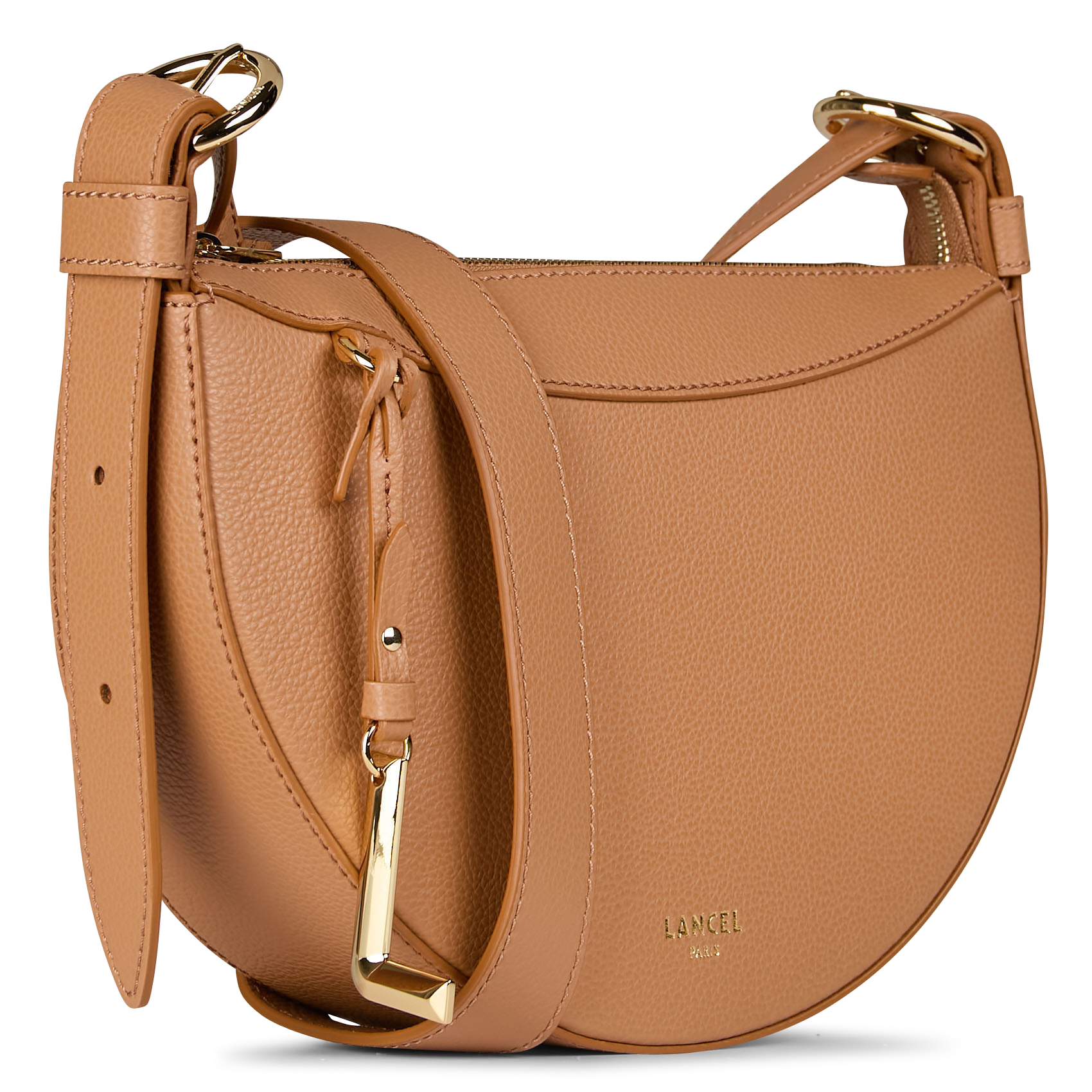 Sac demie lune en cuir  LANCEL Beige