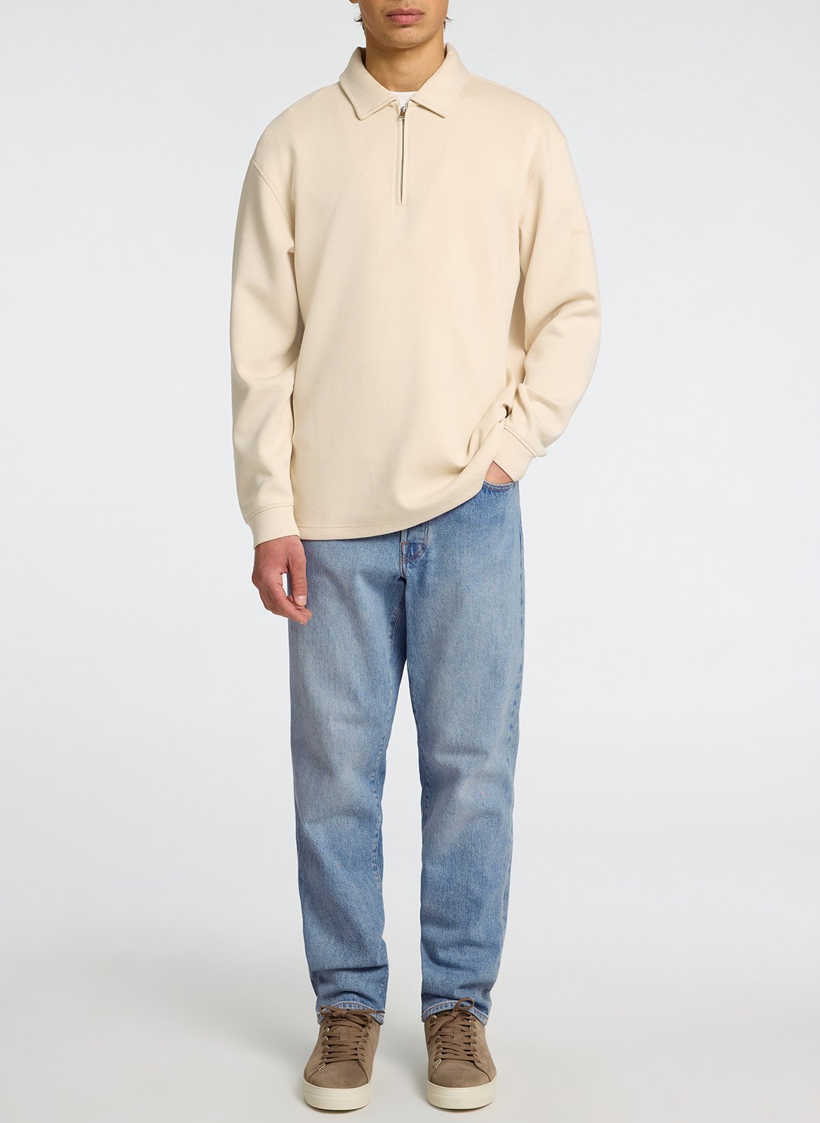 Straight organic cotton-blend jeans SELECTED Blue