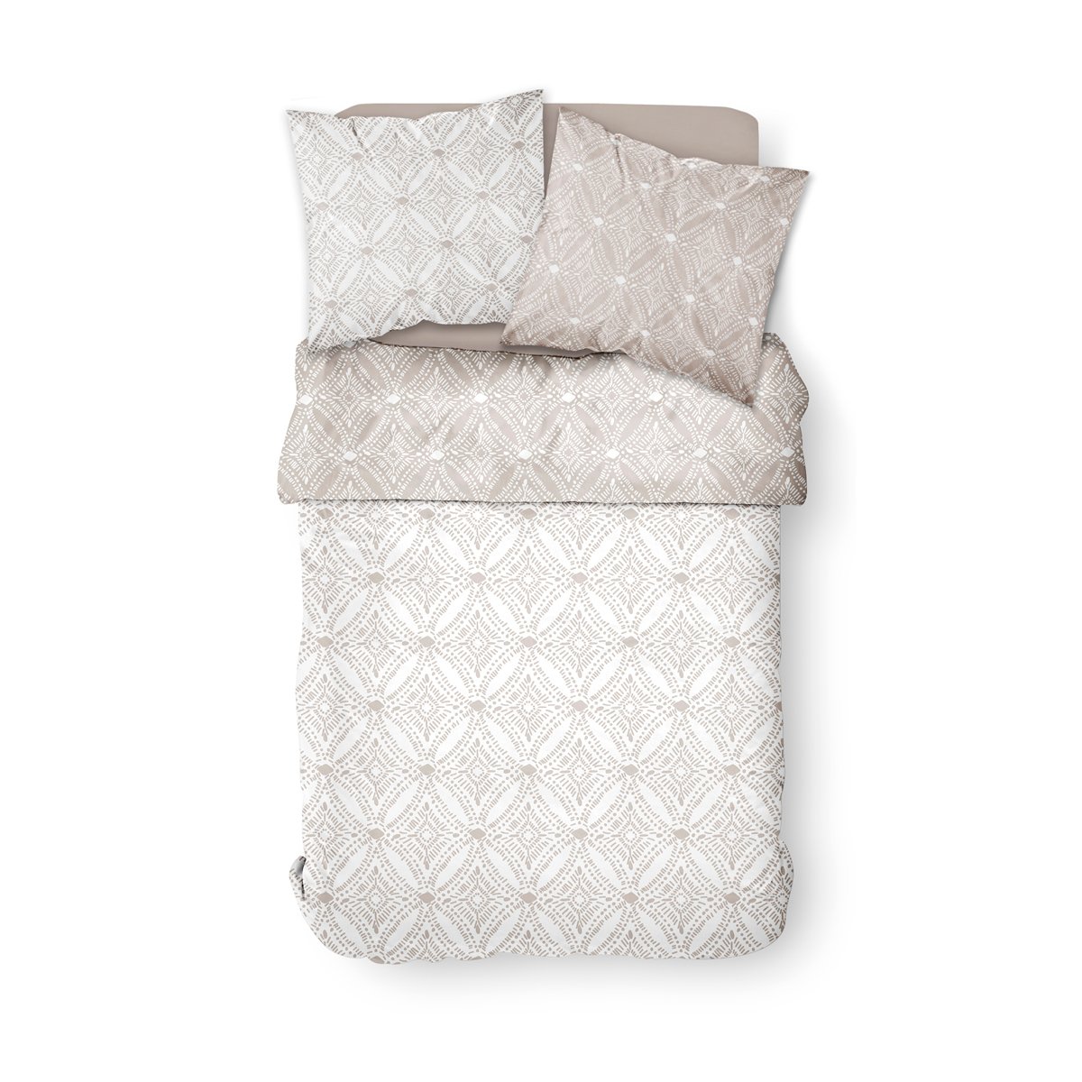 Printed cotton bed set TODAY LINGE DE MAISON Beige