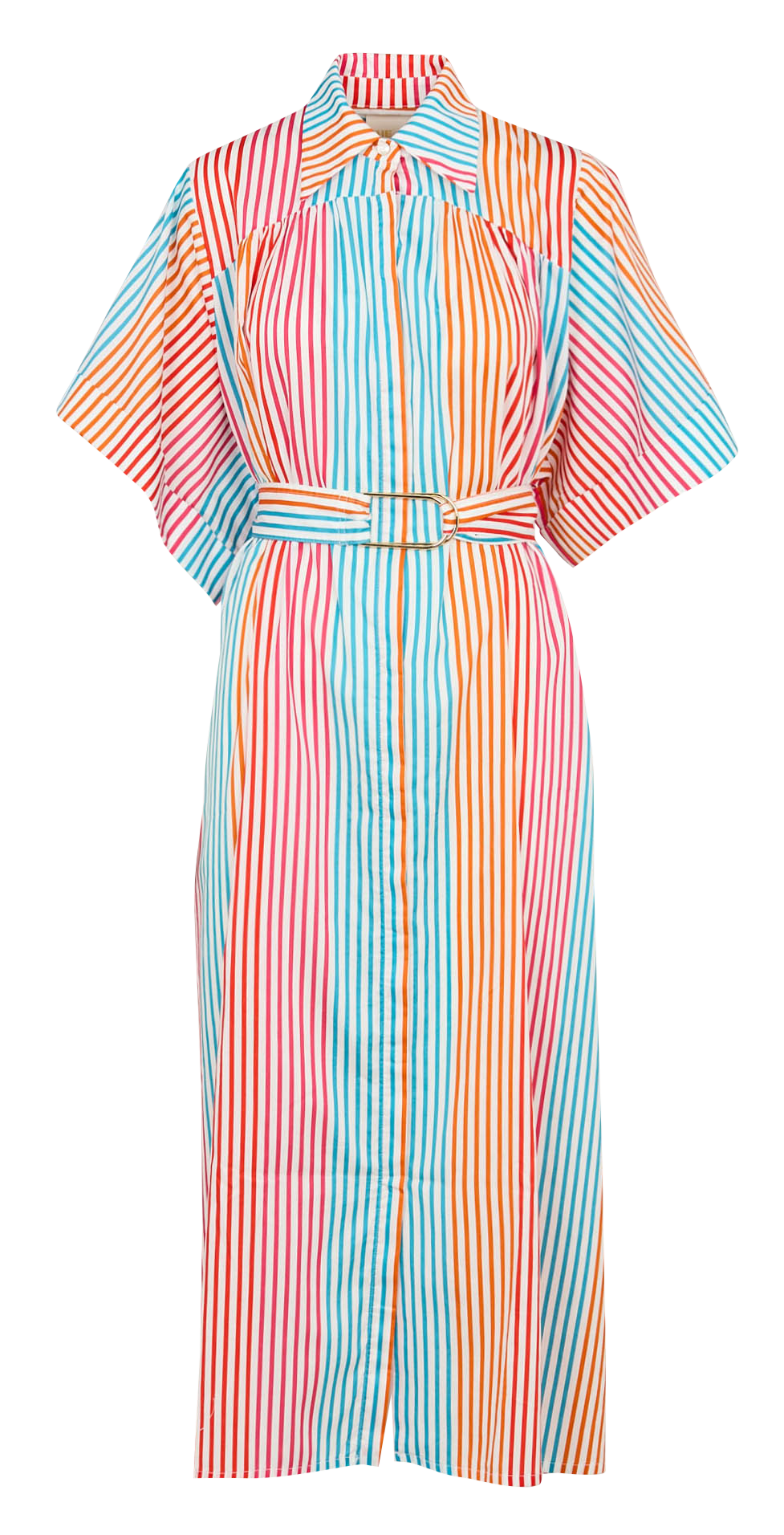 Long cotton dress with classic collar THE LABEL EDITION Multicolored