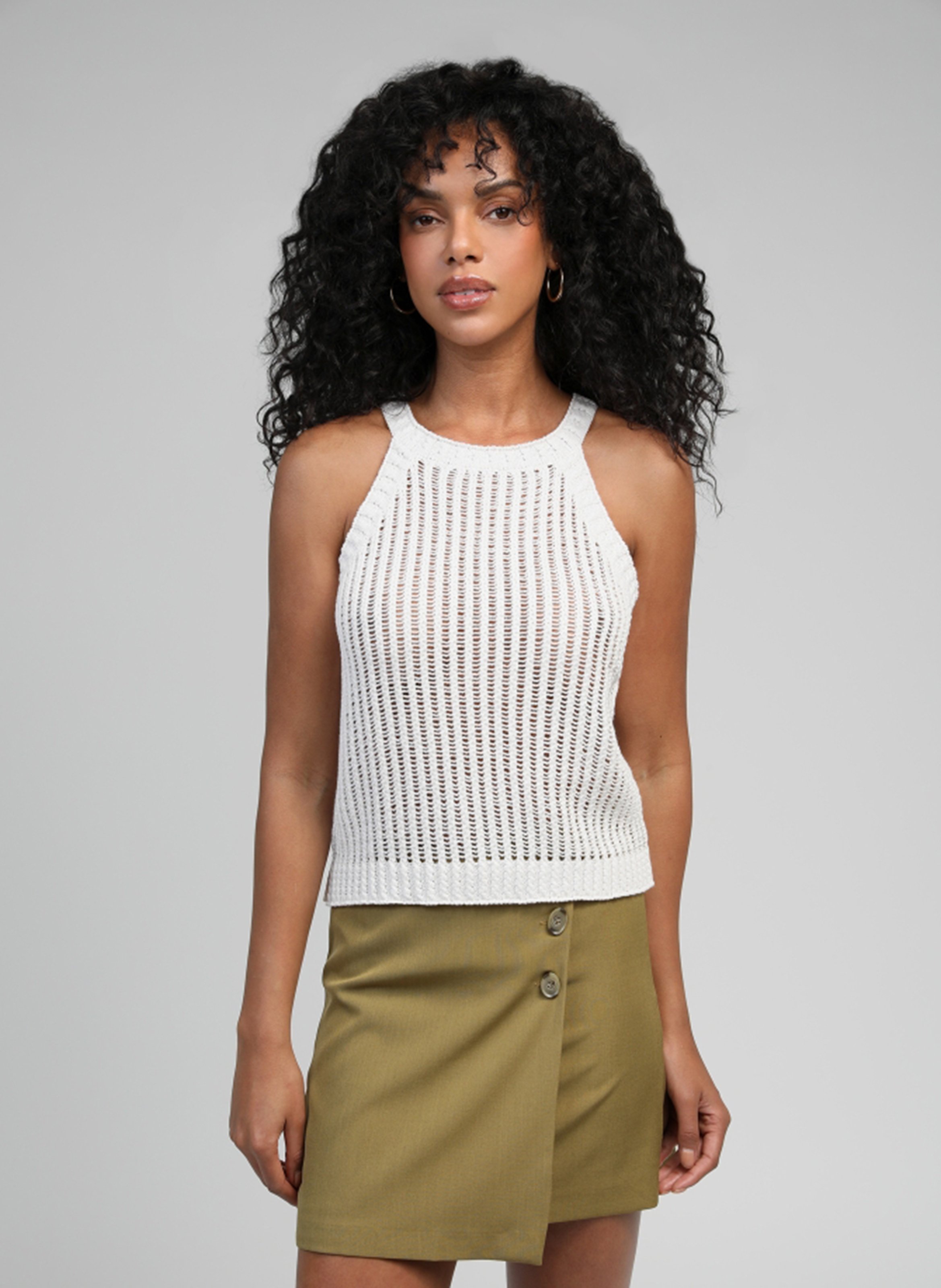 Knitted ribbed sleeveless top AN'GE