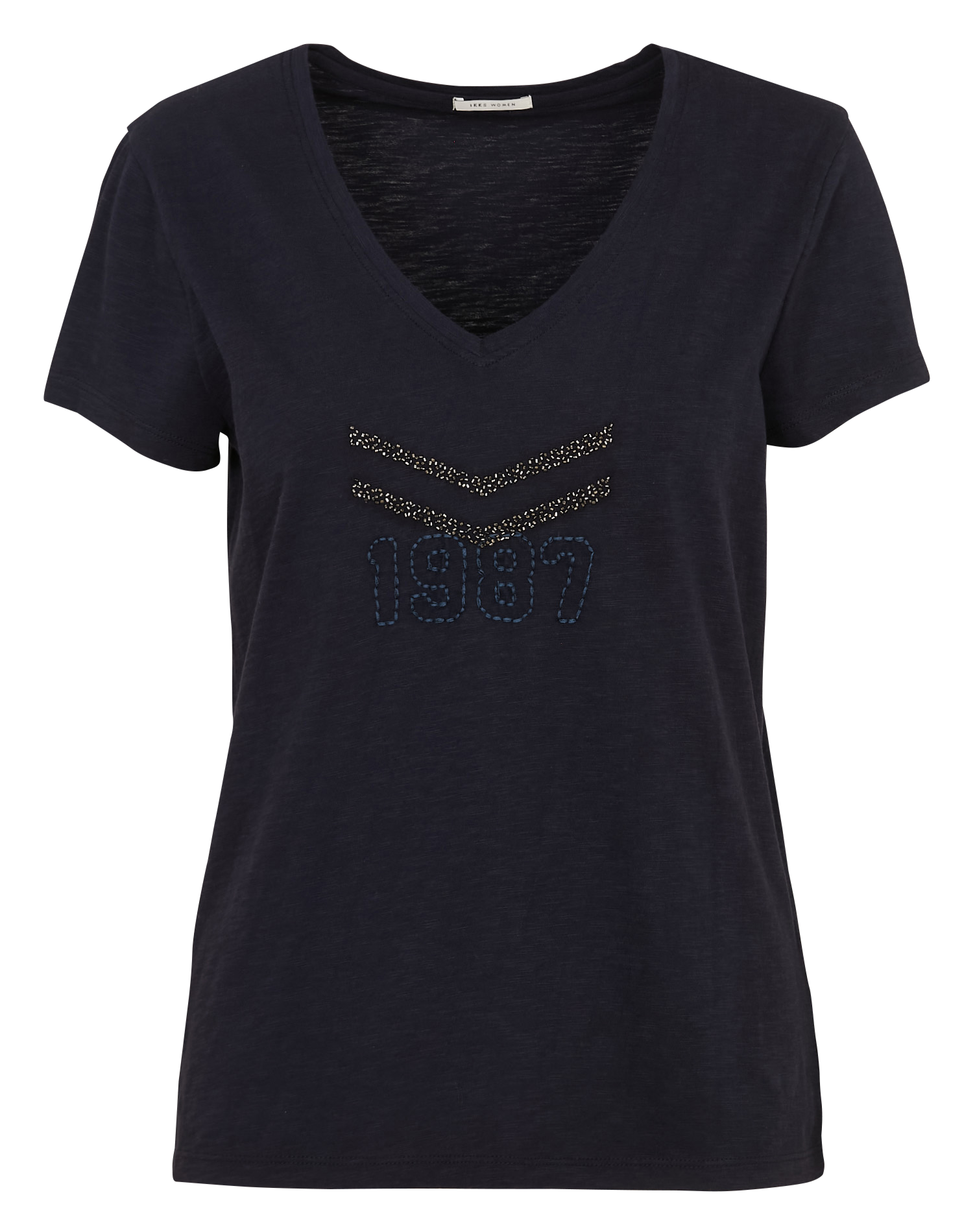 Baumwoll-T-Shirt mit U-Boot-Ausschnitt IKKS Blau