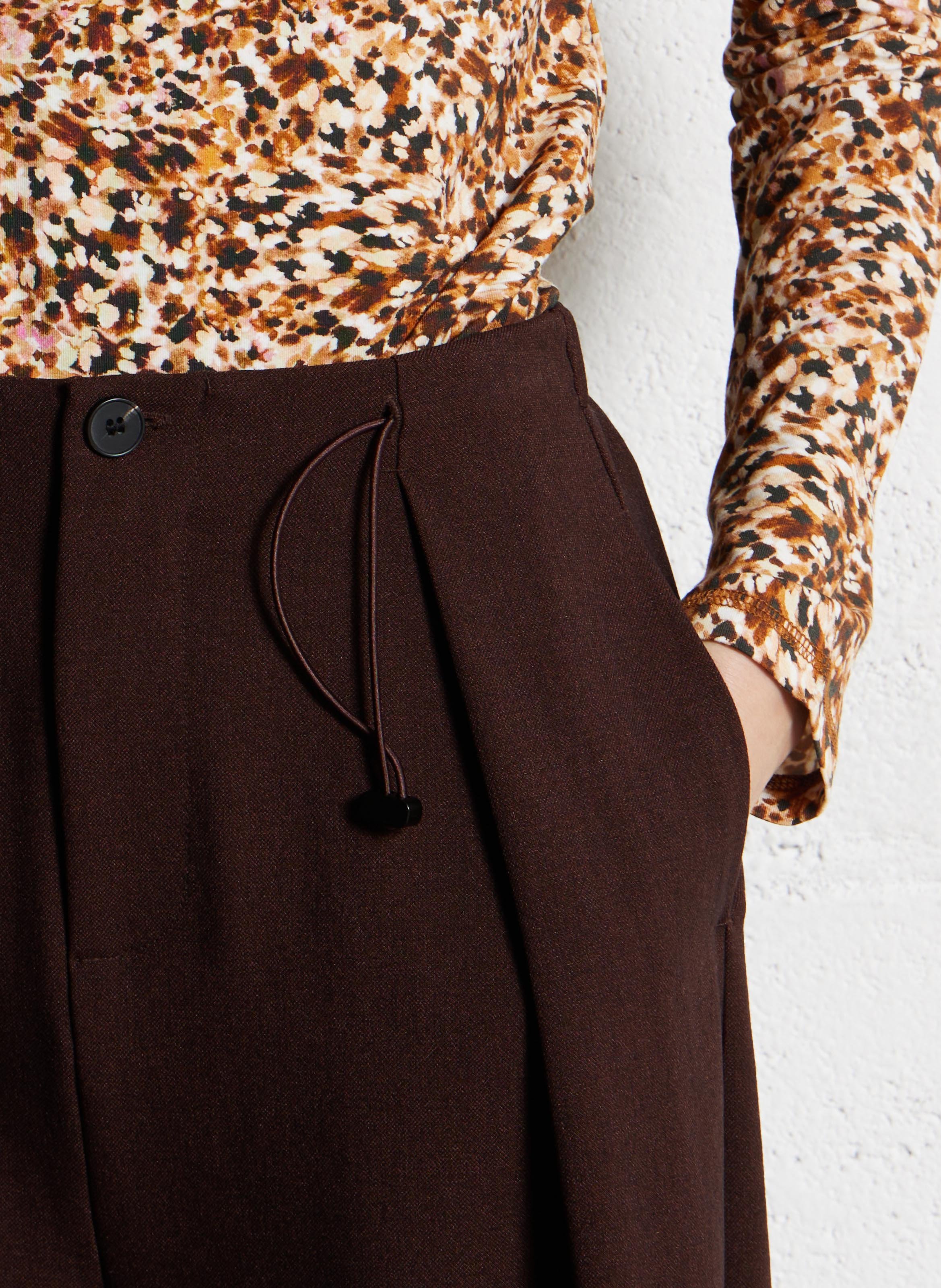 Azawood high-waisted wide-leg trousers Brown