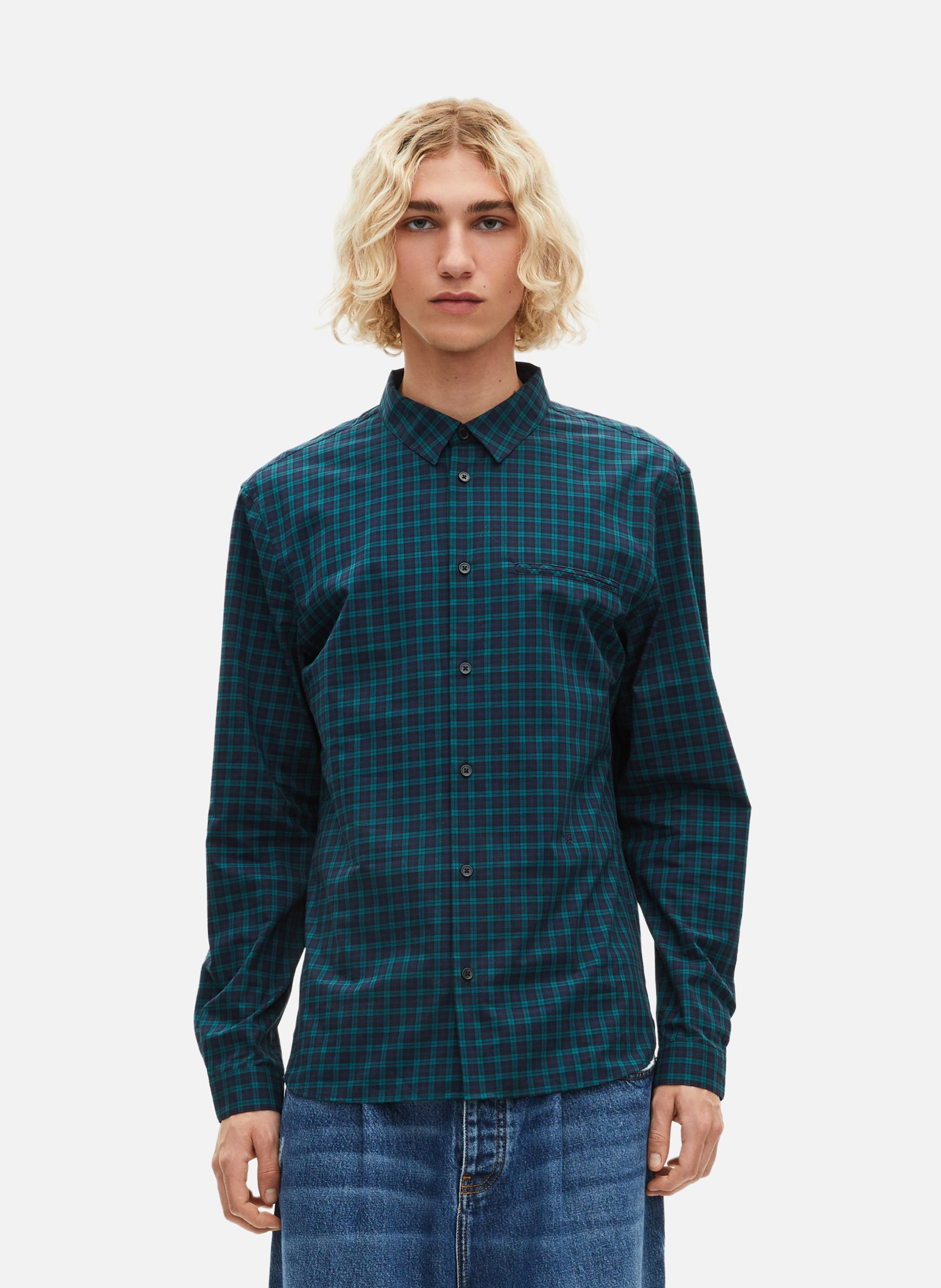 Shirt with mini-check pattern THE KOOPLES Blue