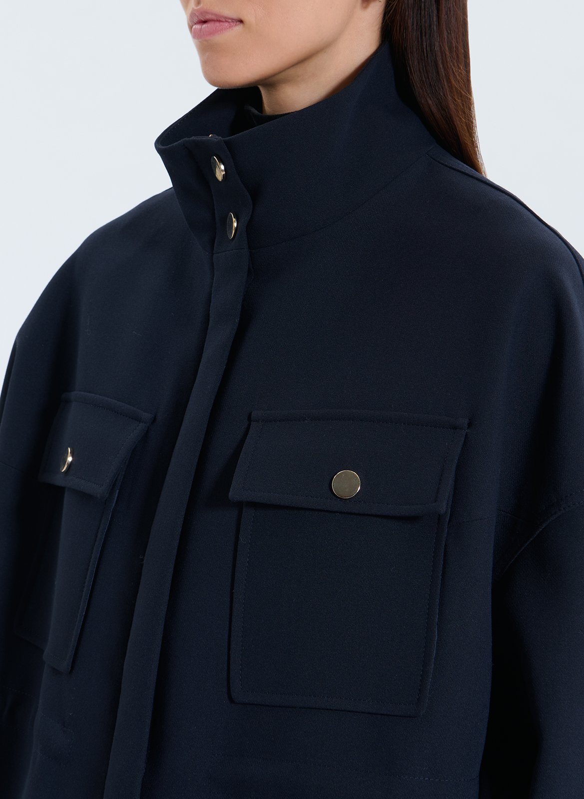 Oversized high collar jacket ZAPA Blue