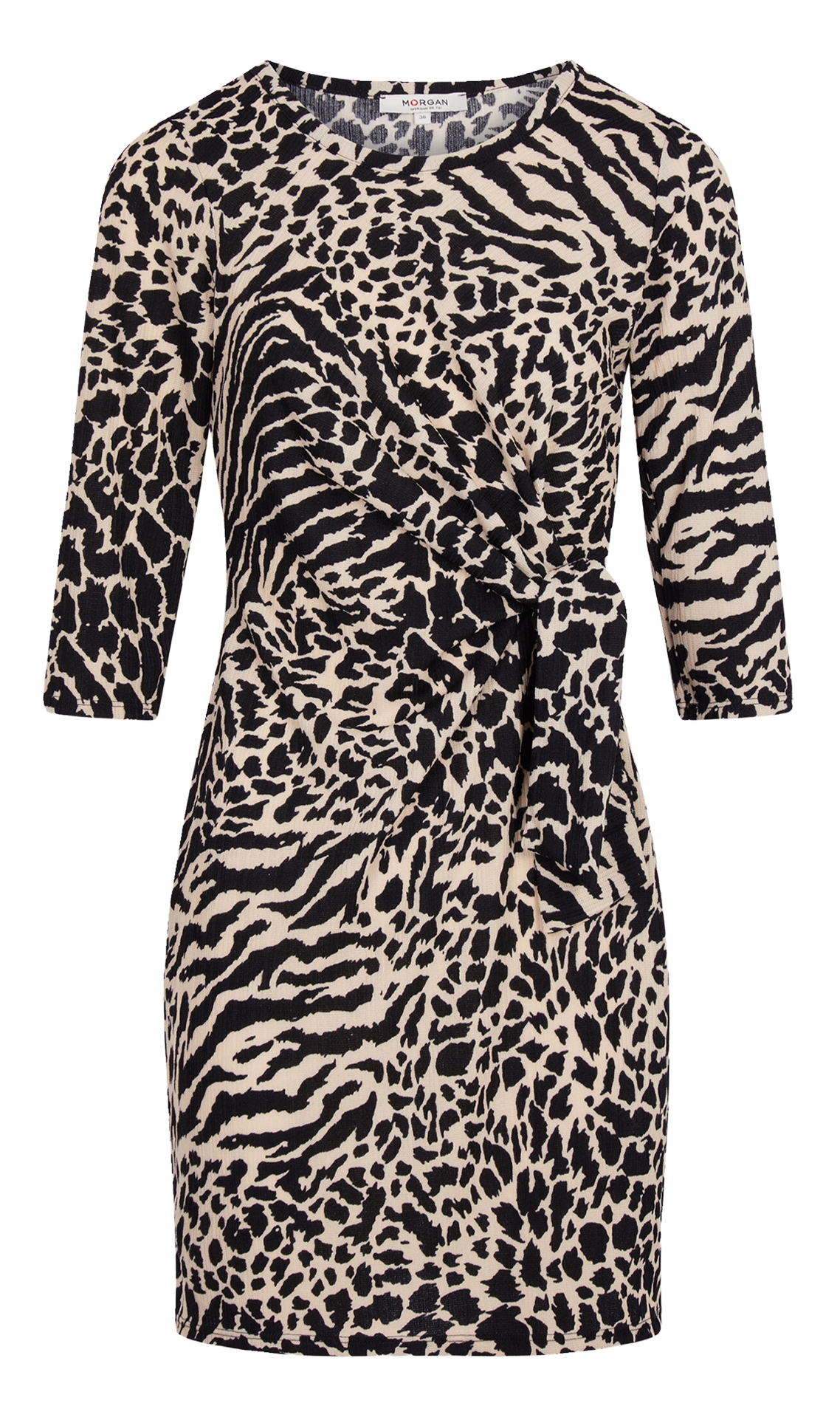 Korte jurk met ronde hals en luipaardprint MORGAN Veelkleurig