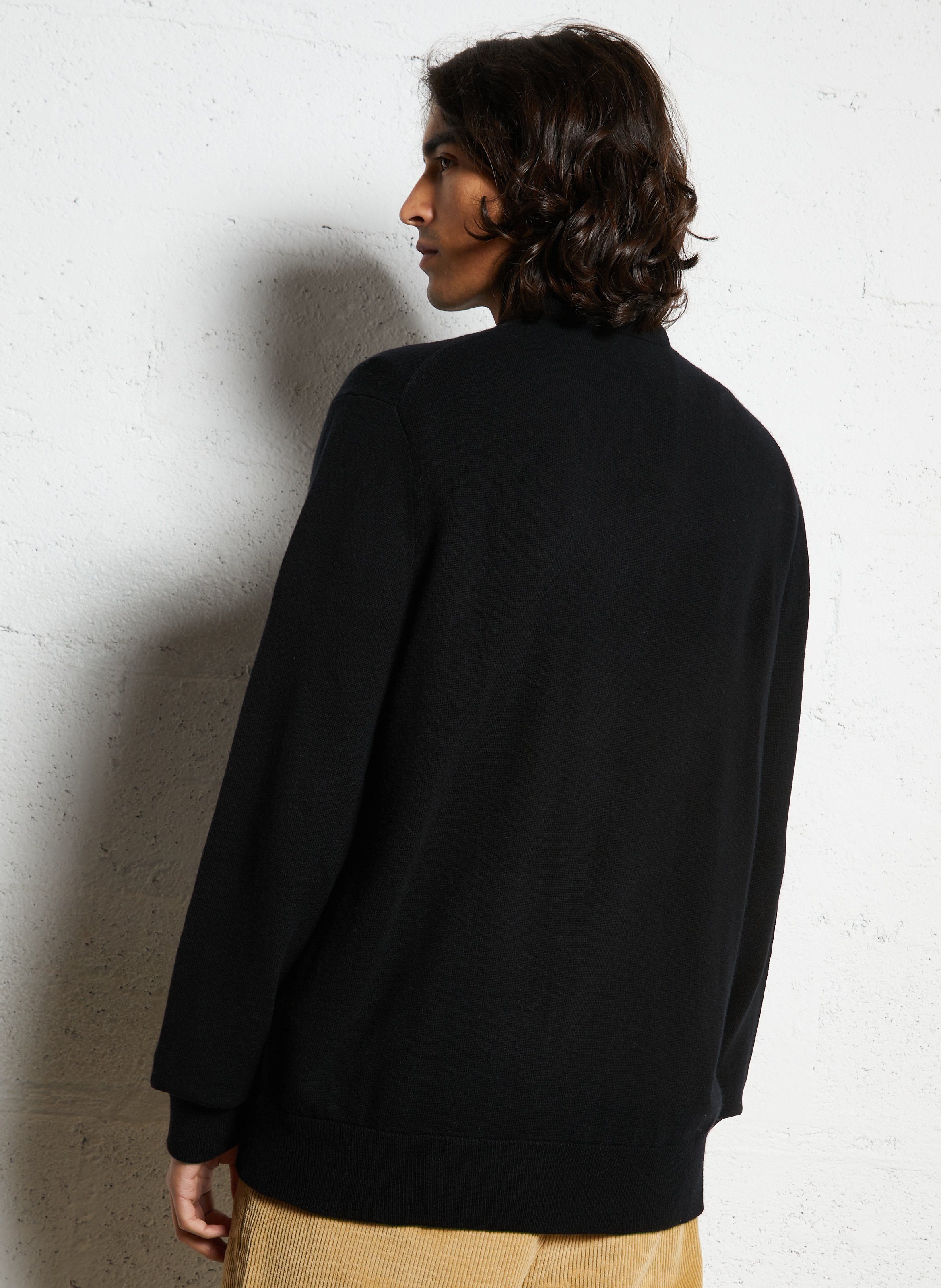 Gilet zippé à broderie logo en laine POLO RALPH LAUREN Noir