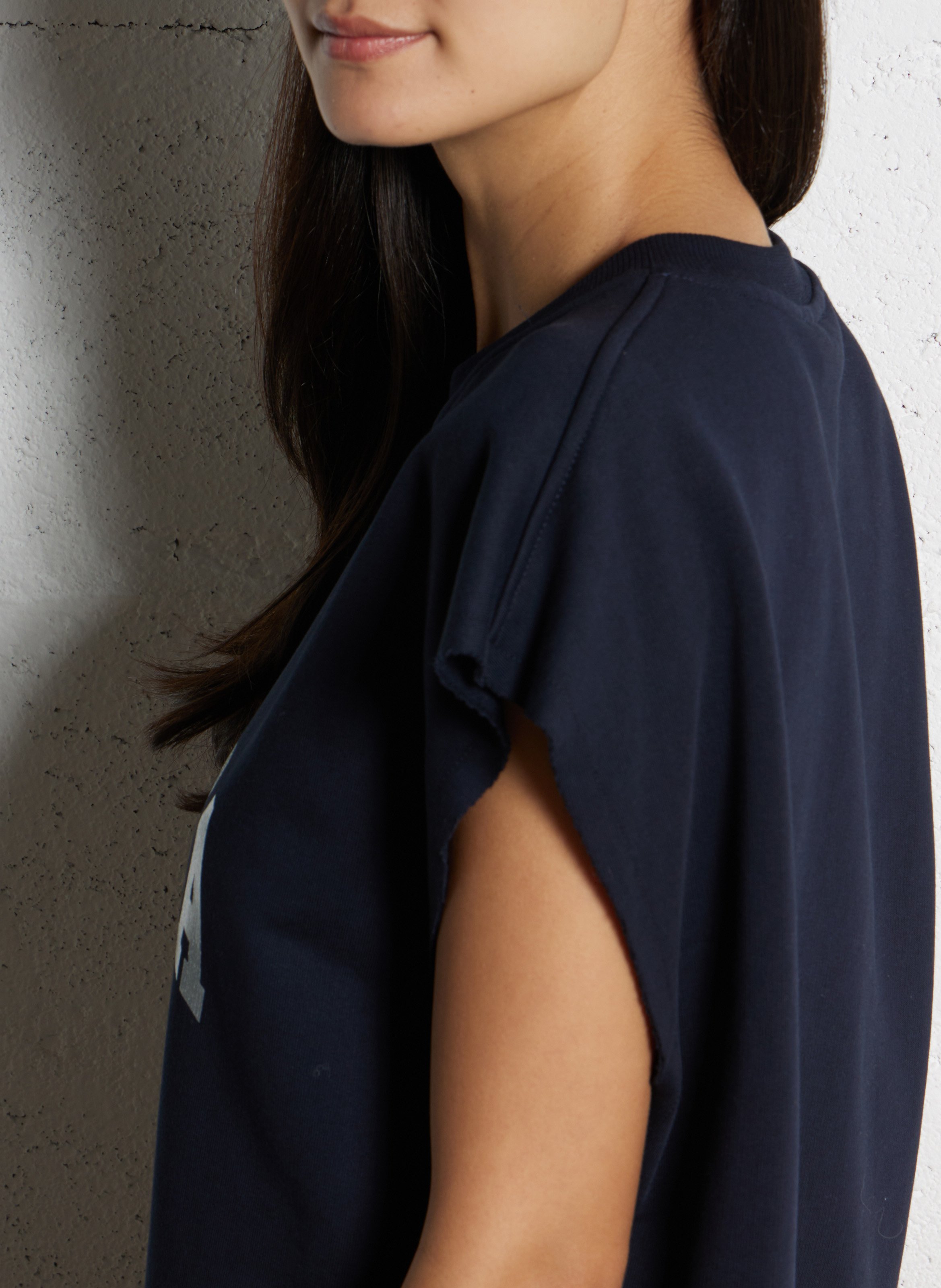 Sweat oversize col rond en coton PLEASE Bleu