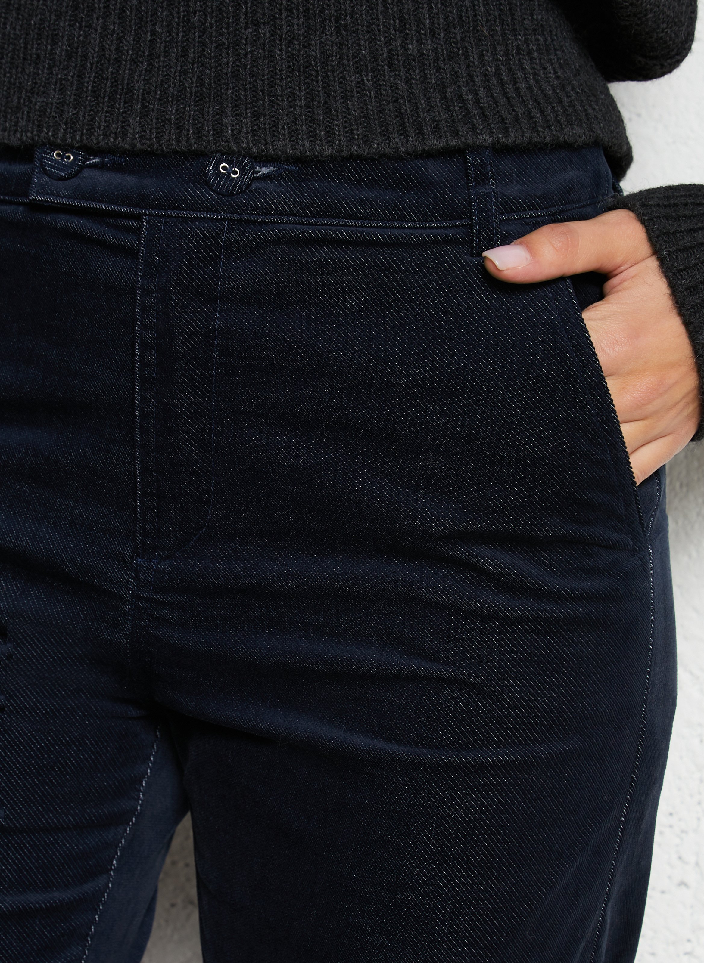 Pantalon droit en coton mélangé I CODE Bleu