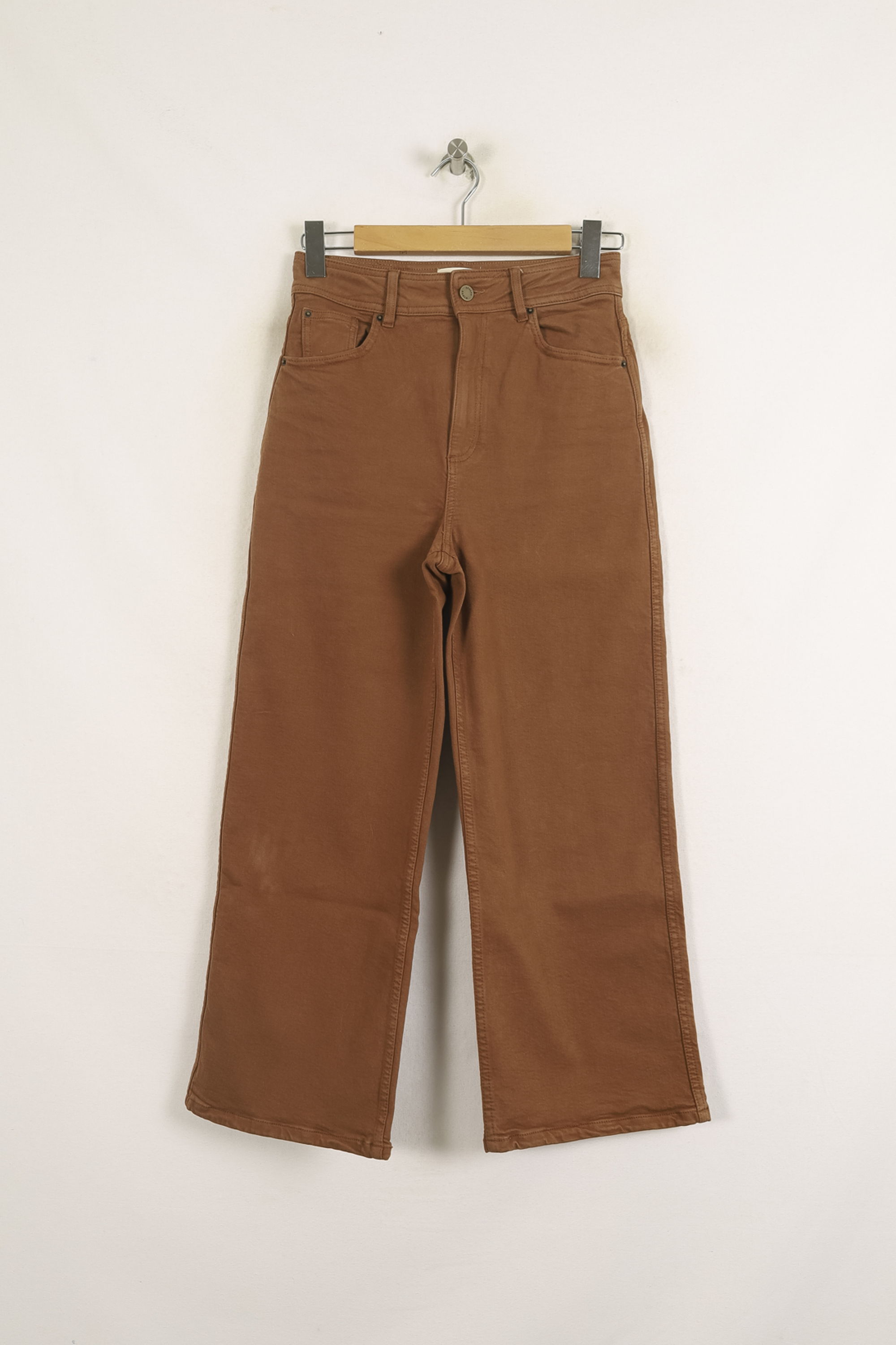 Cropped slim jeans with studs SEZANE - Seconde main Brown