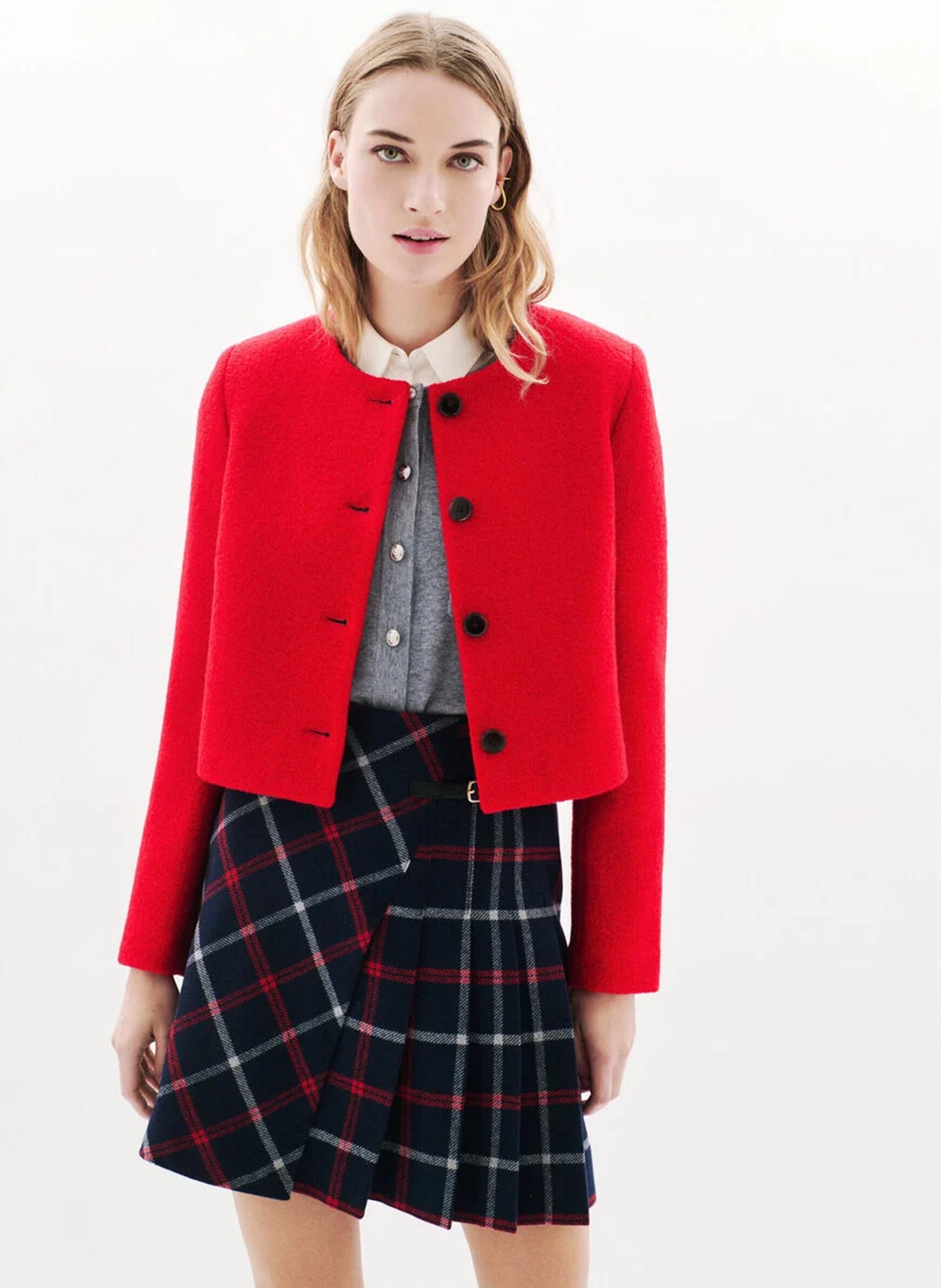 Round-neck wool jacket CAROLL Red