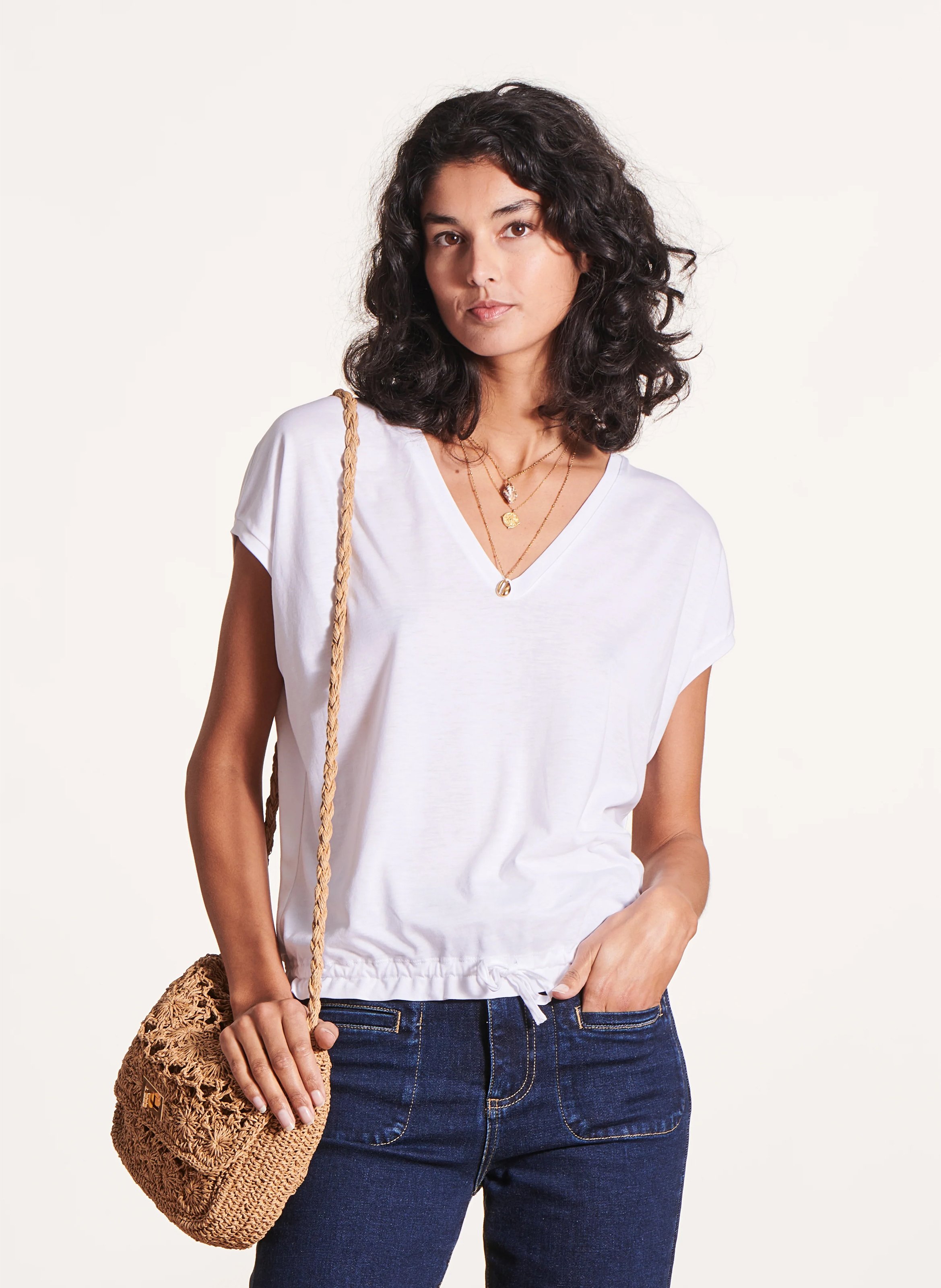 Tee-shirt fluide en coton mélangé  LA FEE MARABOUTEE