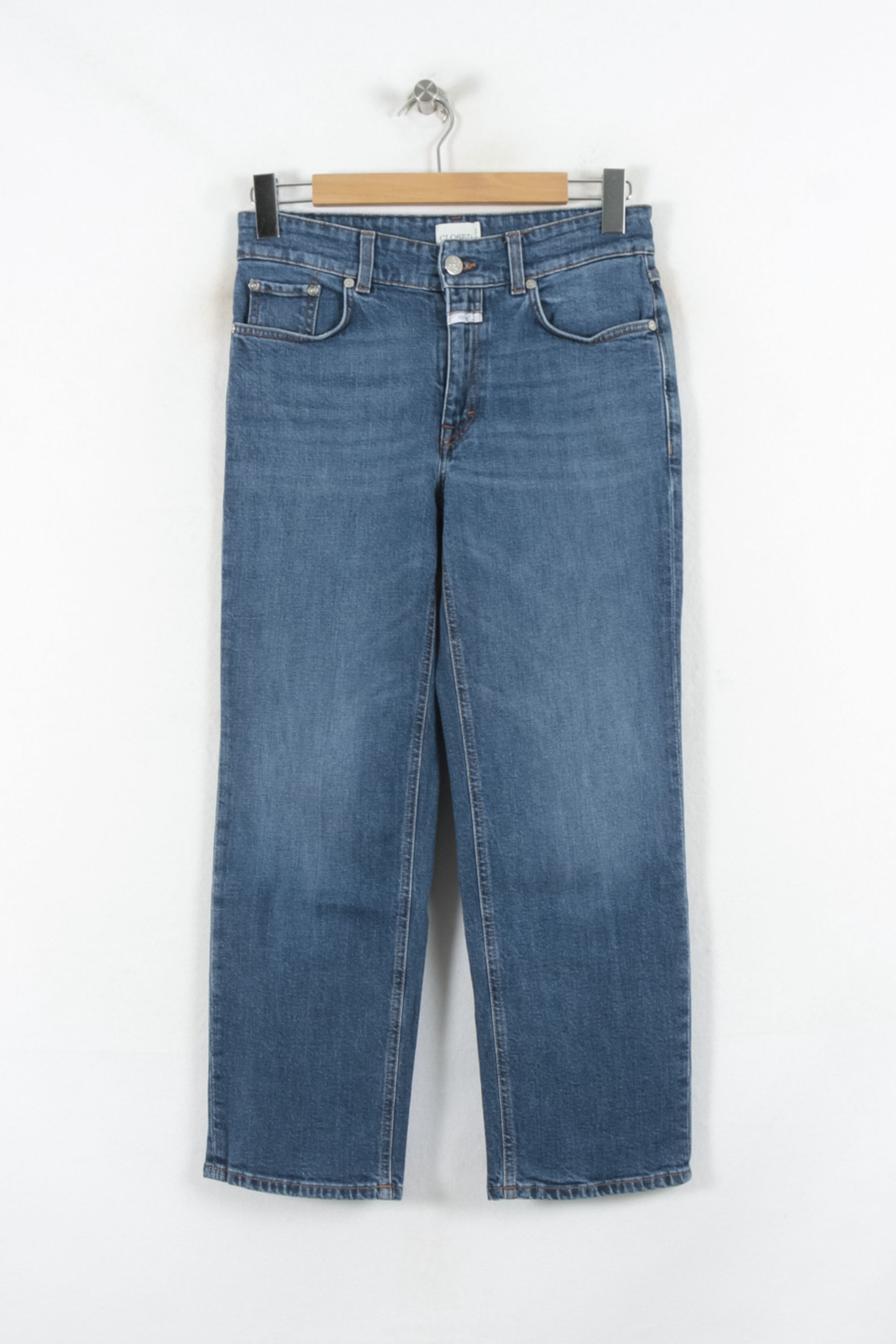 Cropped slim jeans with studs CLOSED - Seconde Main Blue