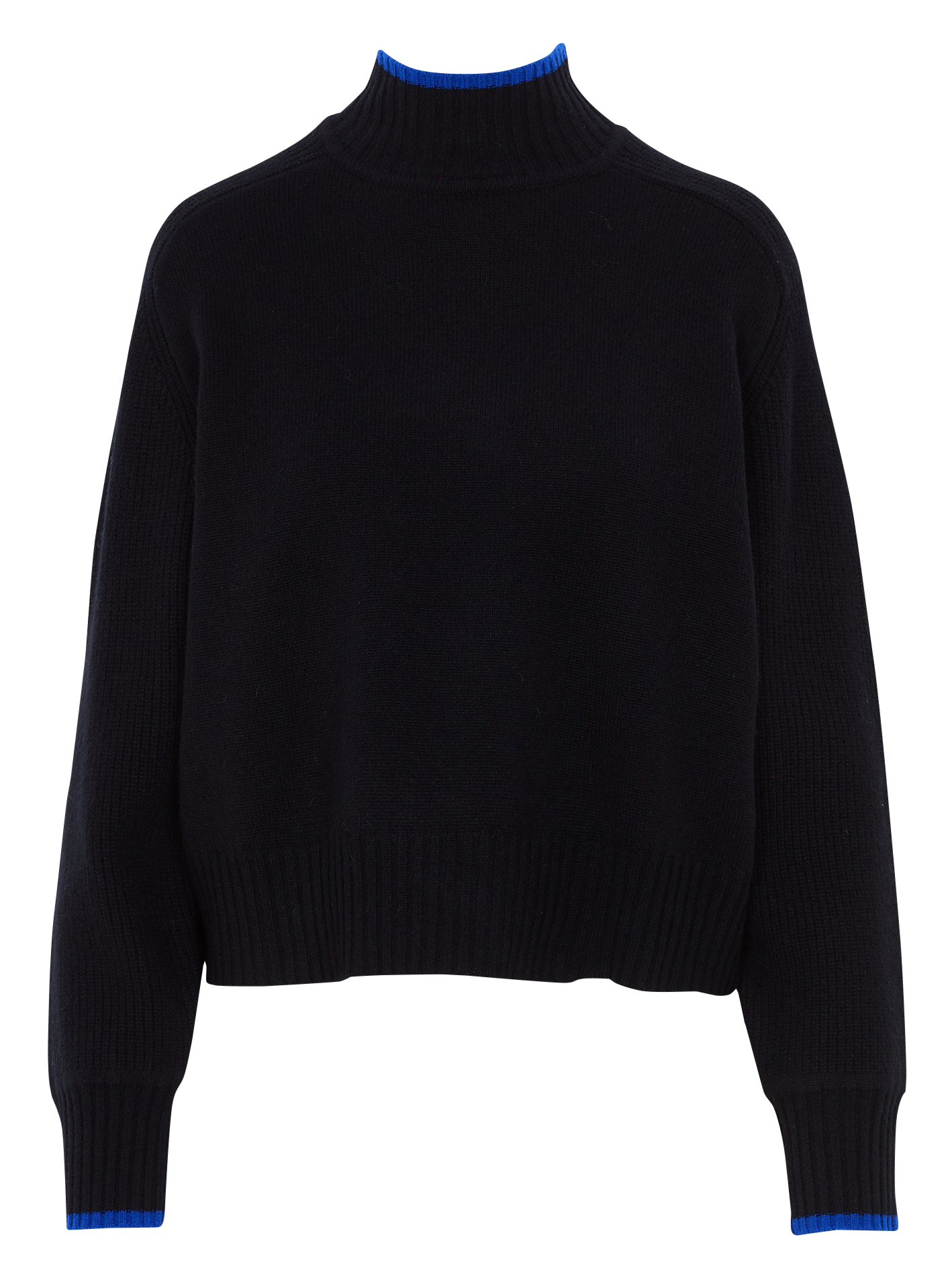 Pull oversize col montant en laine et cachemire KOOKAI Noir