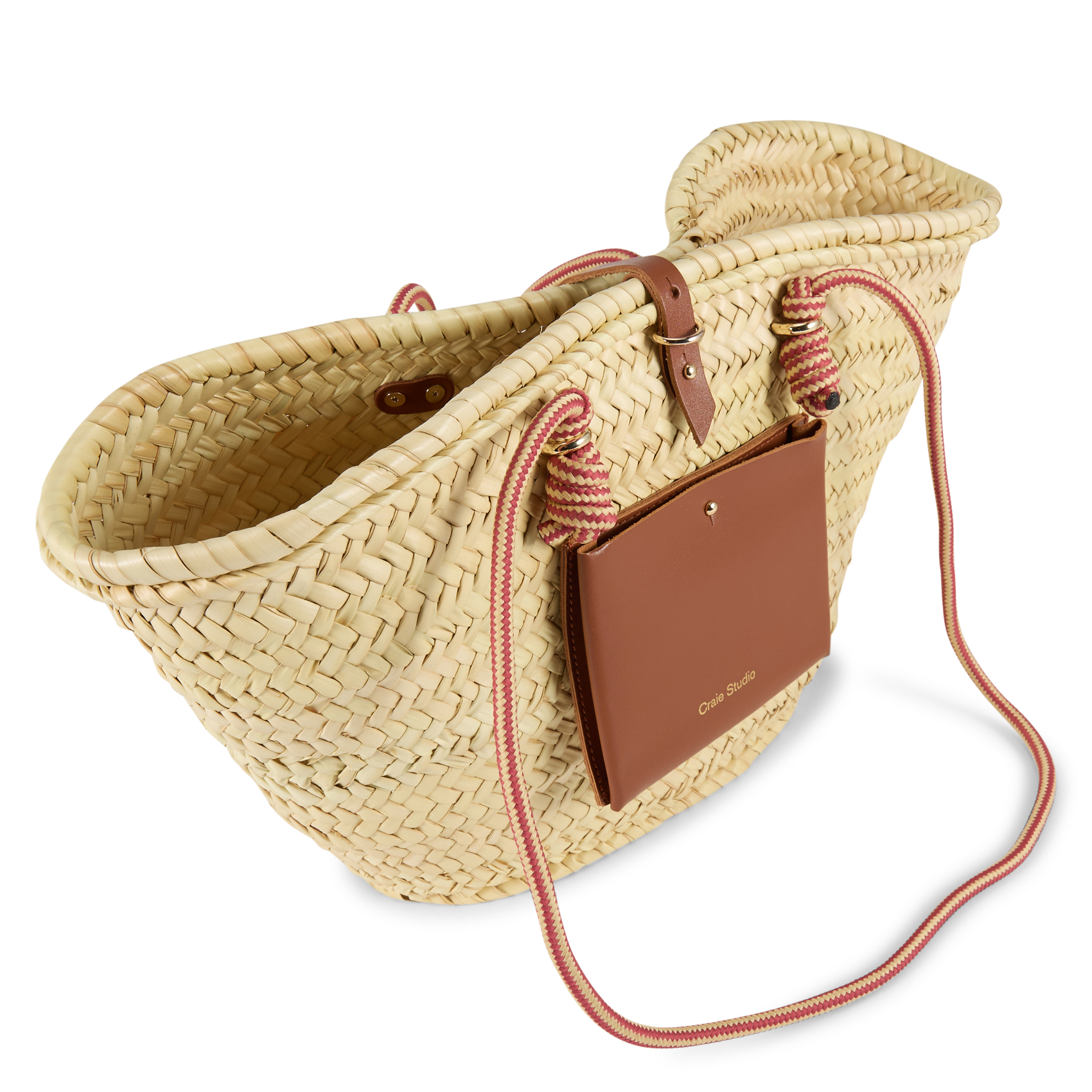 Gevlochten mand van doum CRAIE STUDIO Bruin