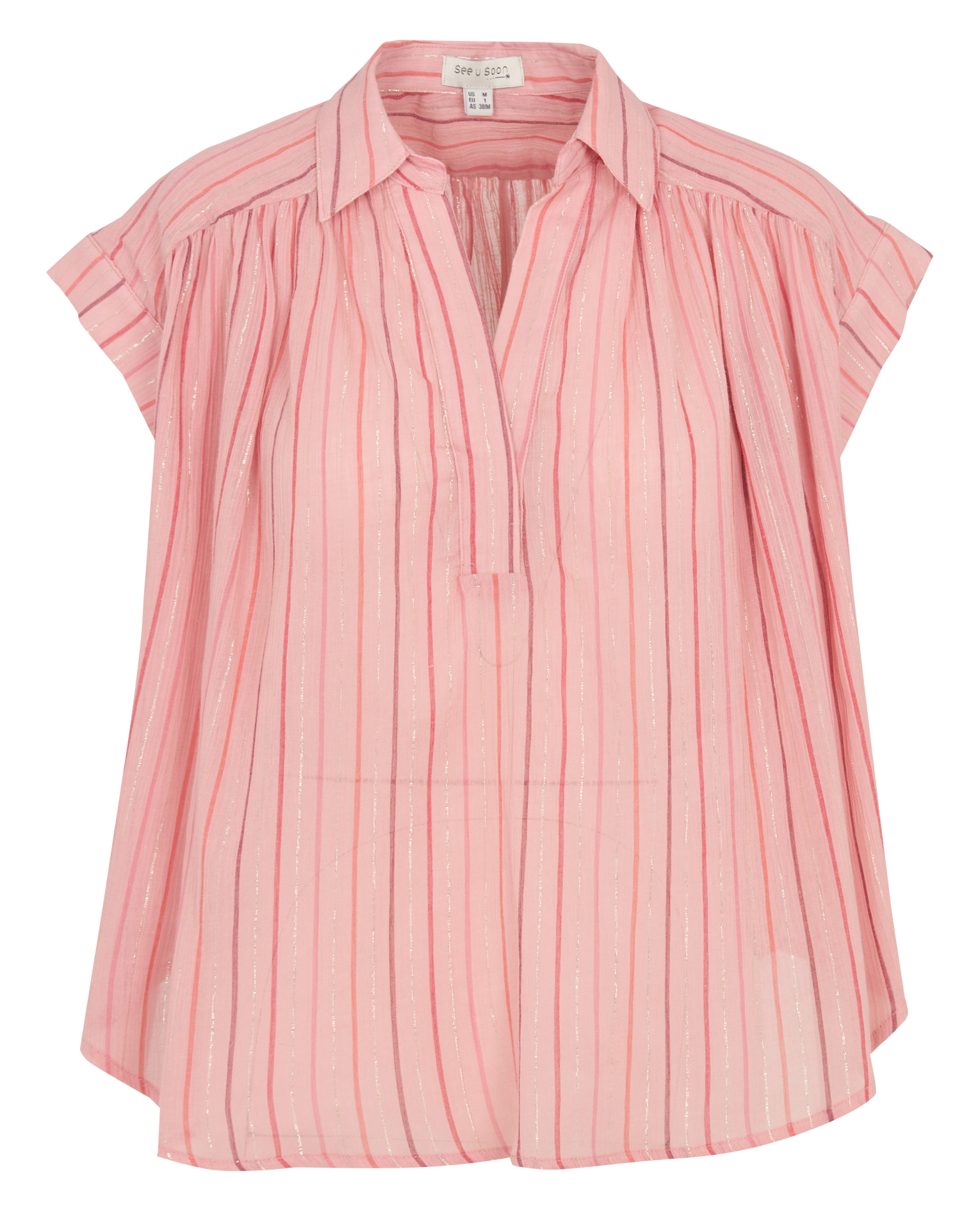 Top sans manches ample à rayures SEE U SOON Rose