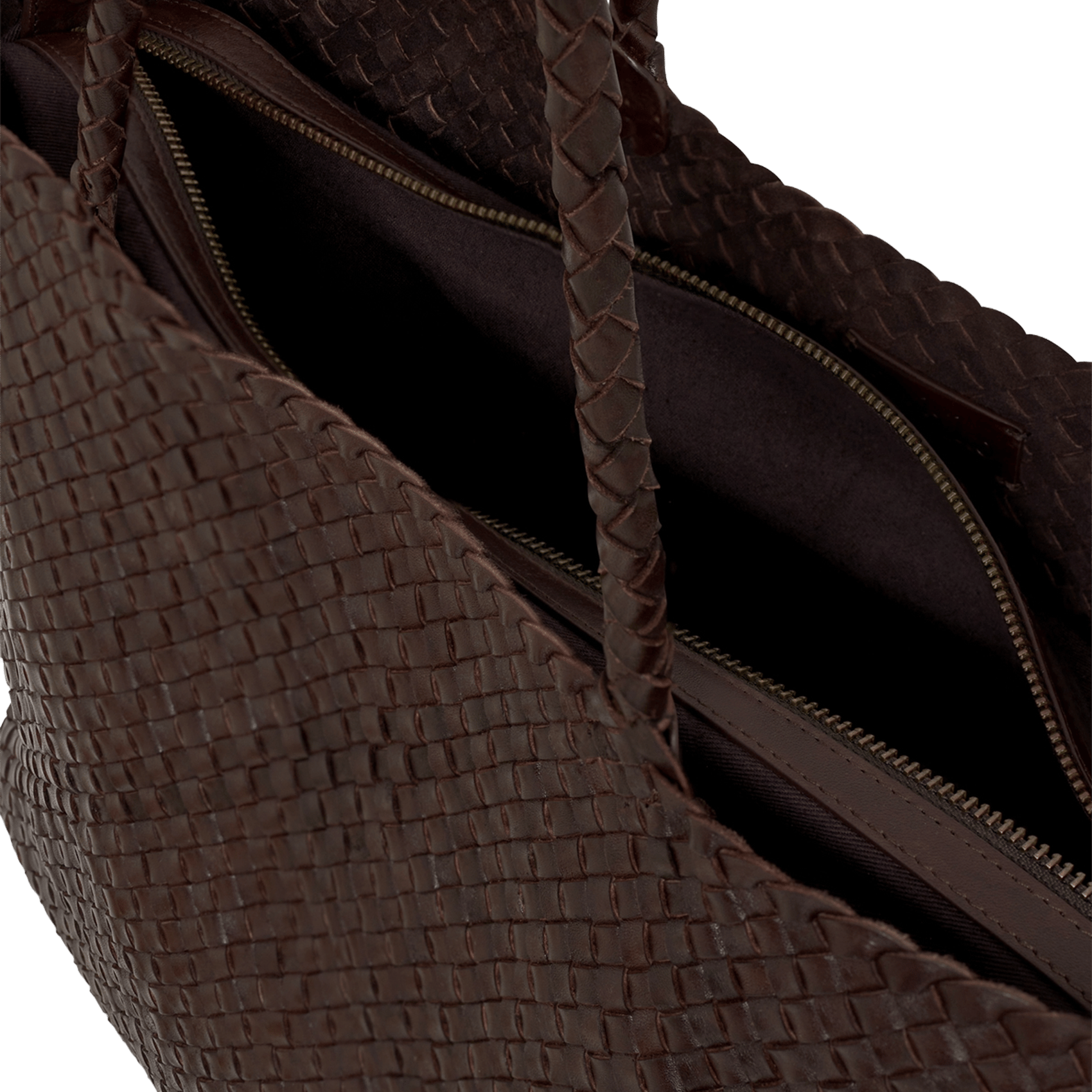 Shopper aus geflochtenem Leder PABLO Braun