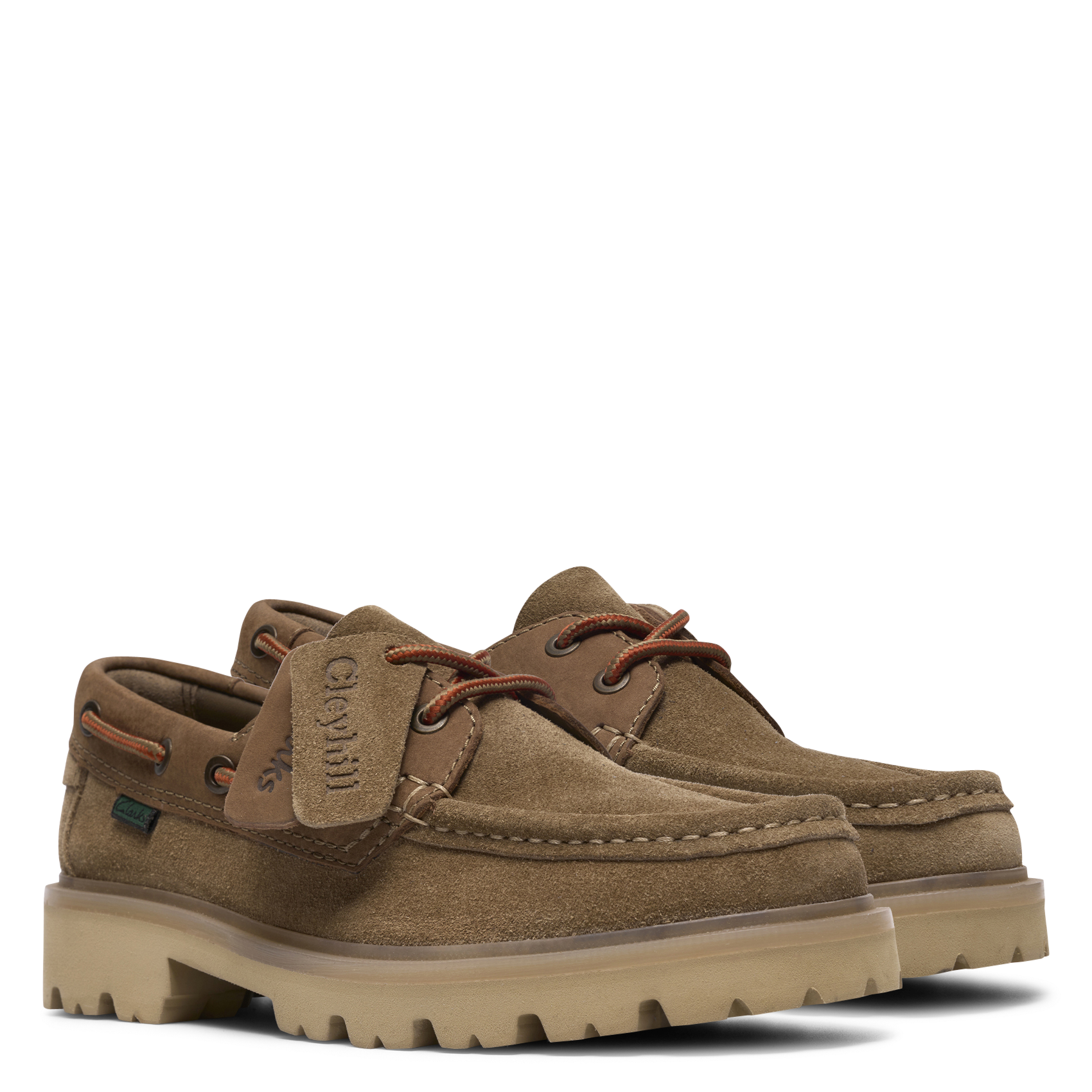 Leather deck shoes CLARKS Brown