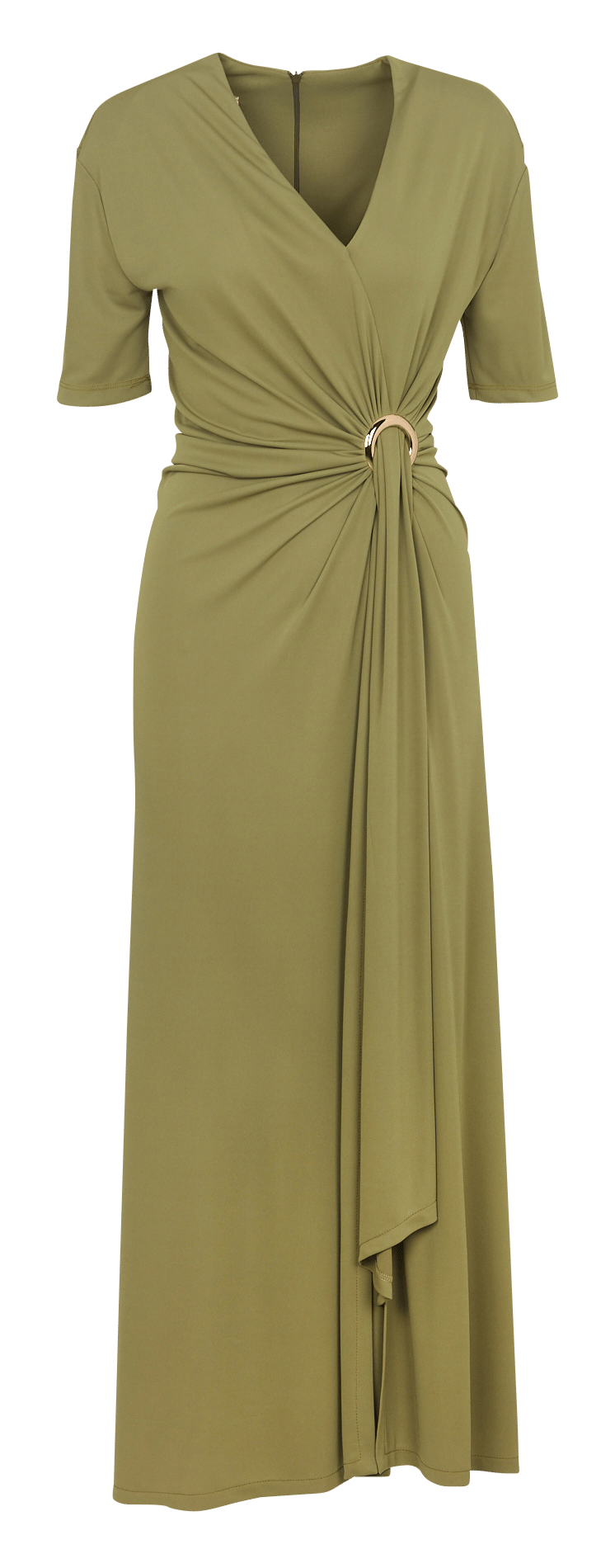 Lange jurk met V-hals IMPERIAL Groen