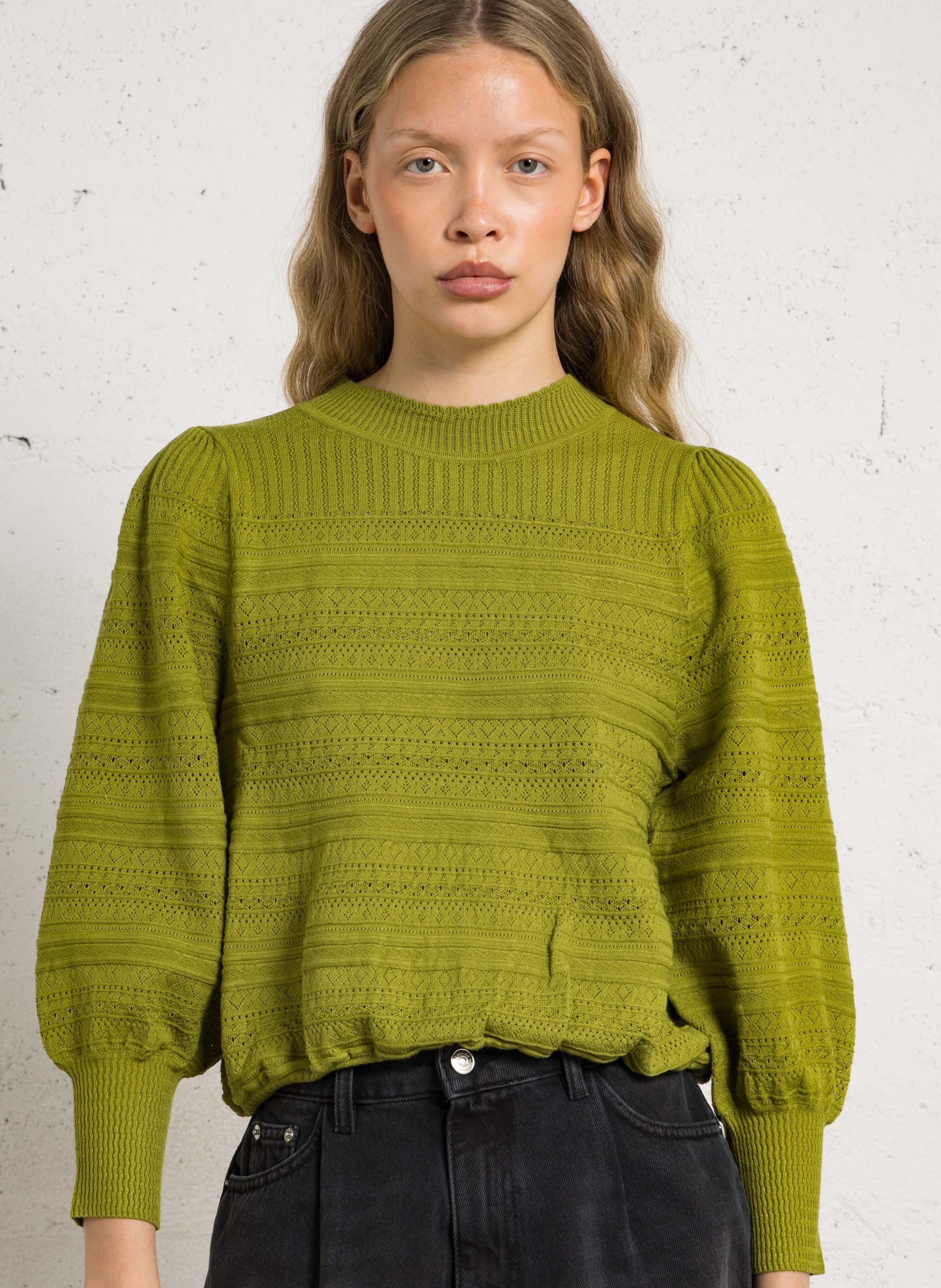 Pull oversize col montant PETITE MENDIGOTE Vert