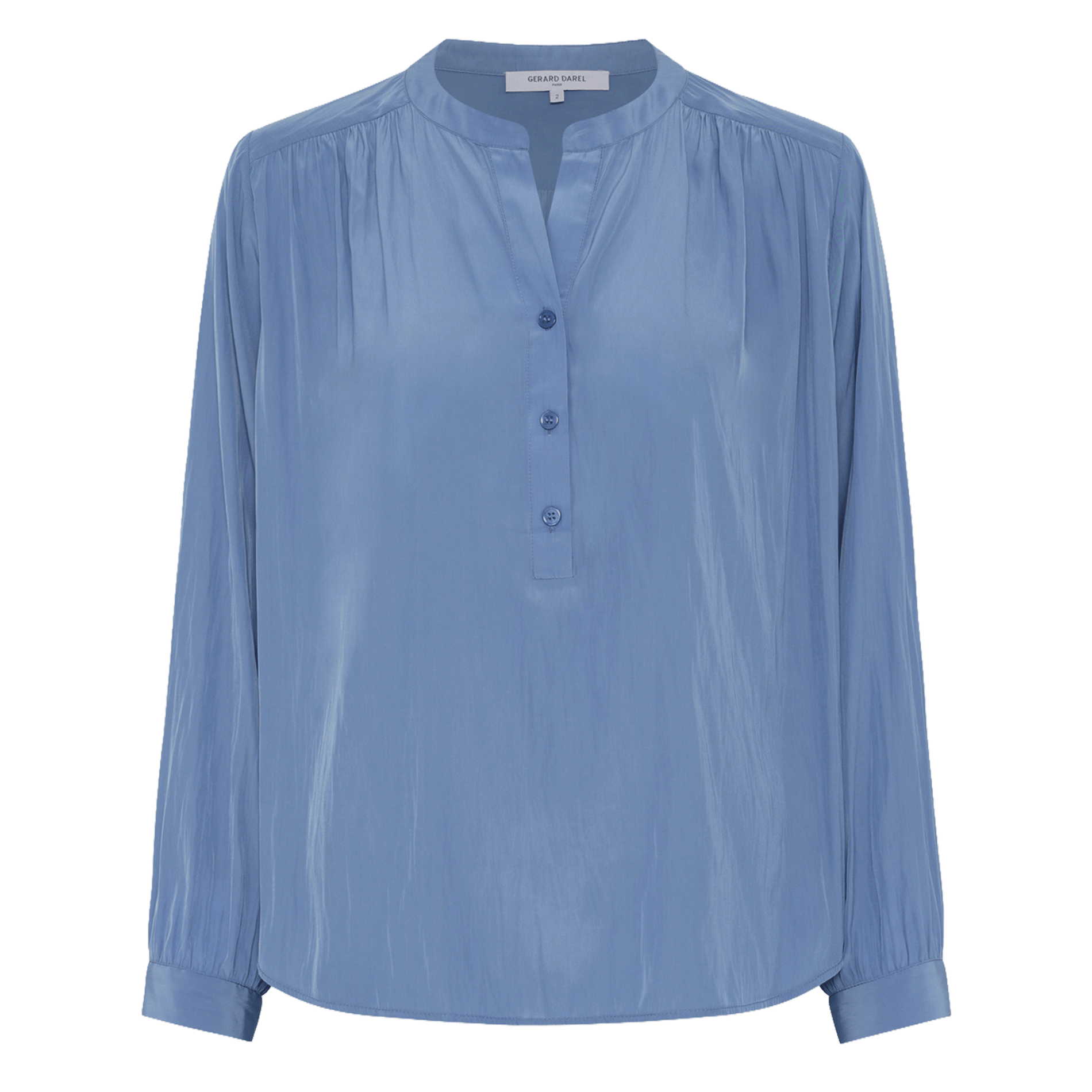 Chemisier droit col rond uni GERARD DAREL Bleu